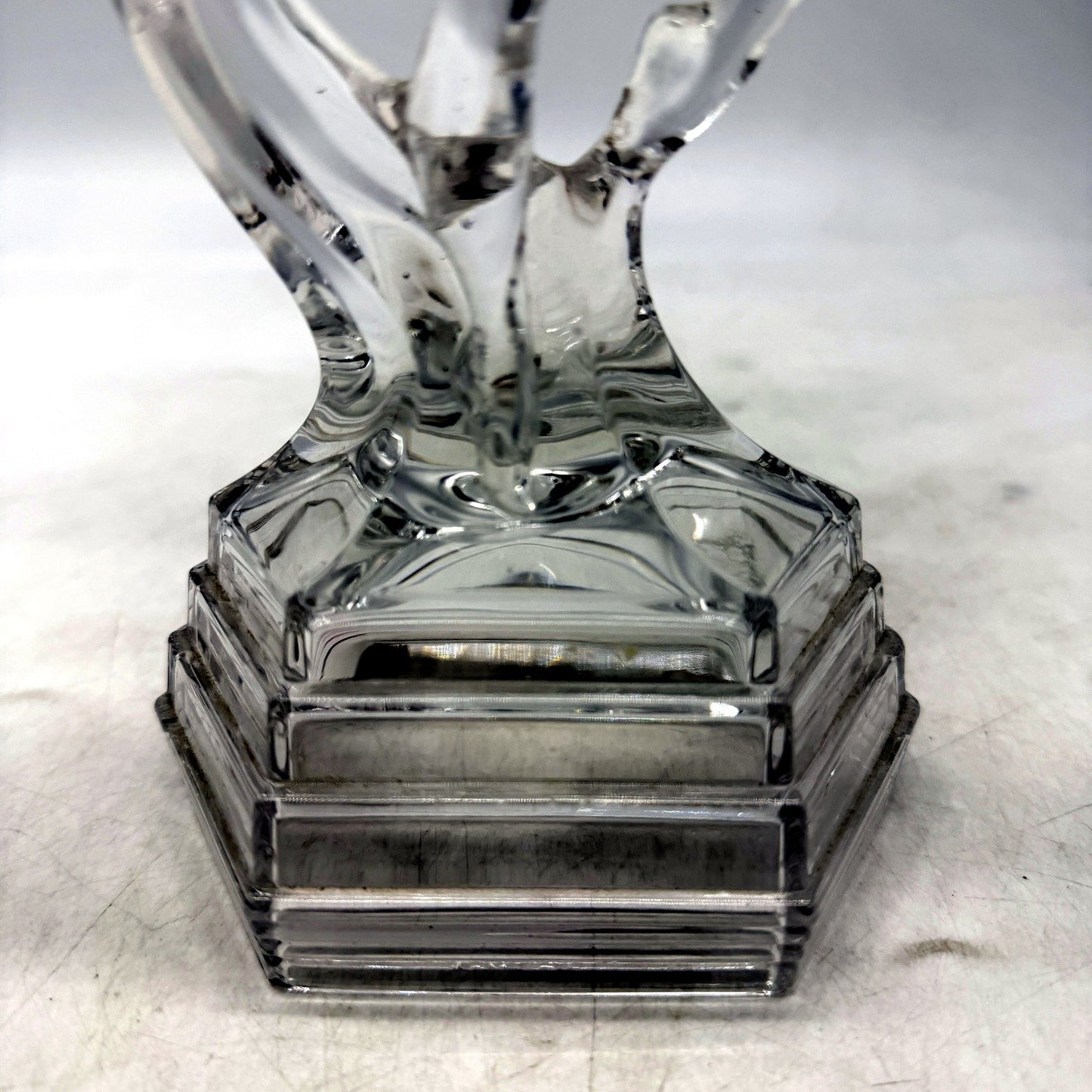ART DECO STYLE Elegant Crystal Lady Glass Figurine Sculpture 28cm