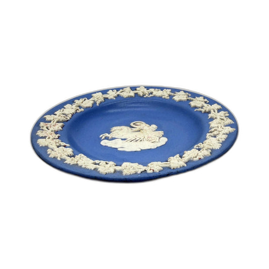 VINTAGE Wedgwood Decorative Collectible Plate with Blue and Cream Chariot Design