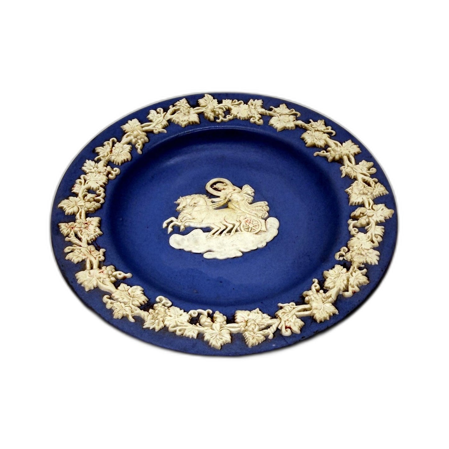 VINTAGE Wedgwood Decorative Collectible Plate with Blue and Cream Chariot Design