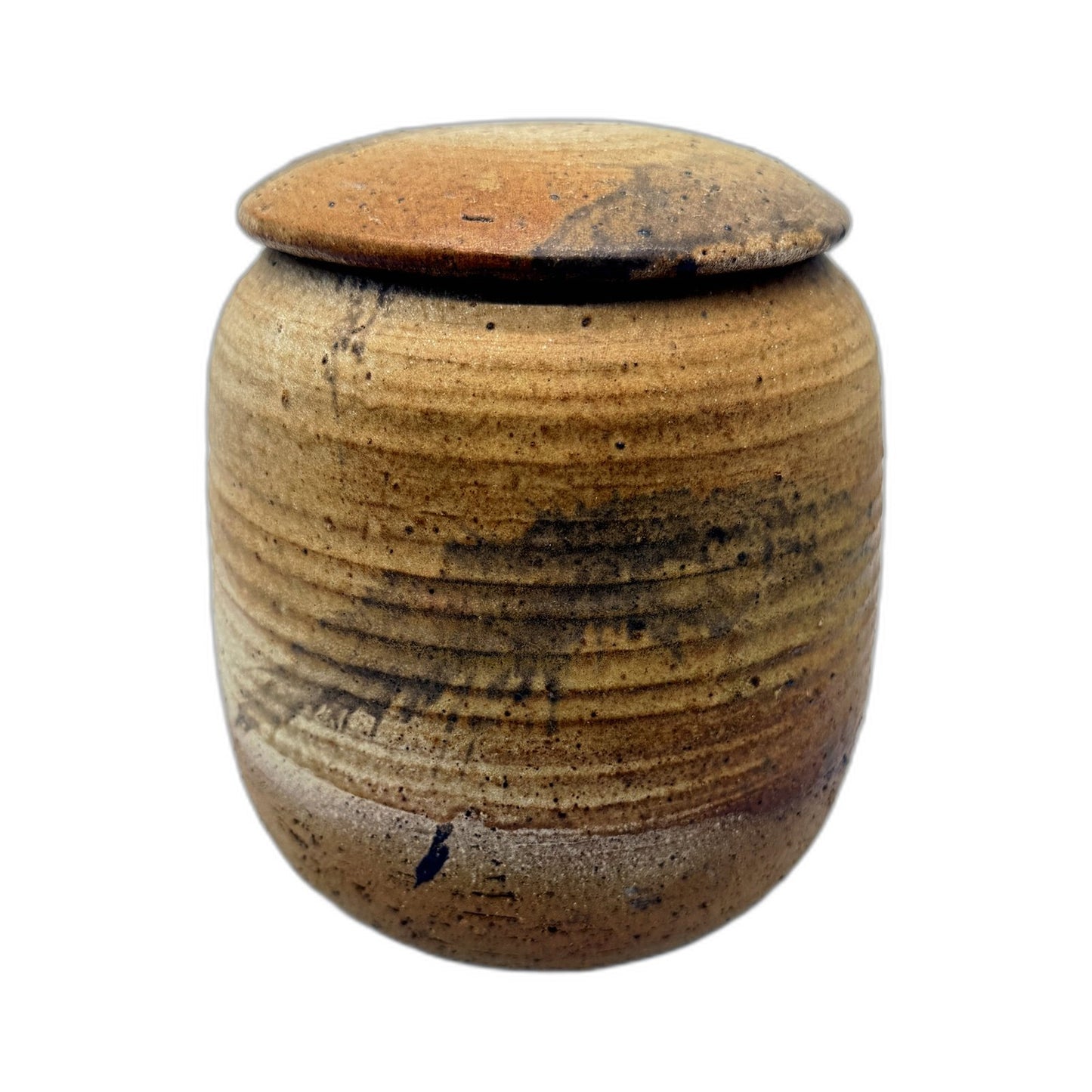 VINTAGE Hand Crafted '68 Artisan Signed Clay Pottery Jar Storage Container