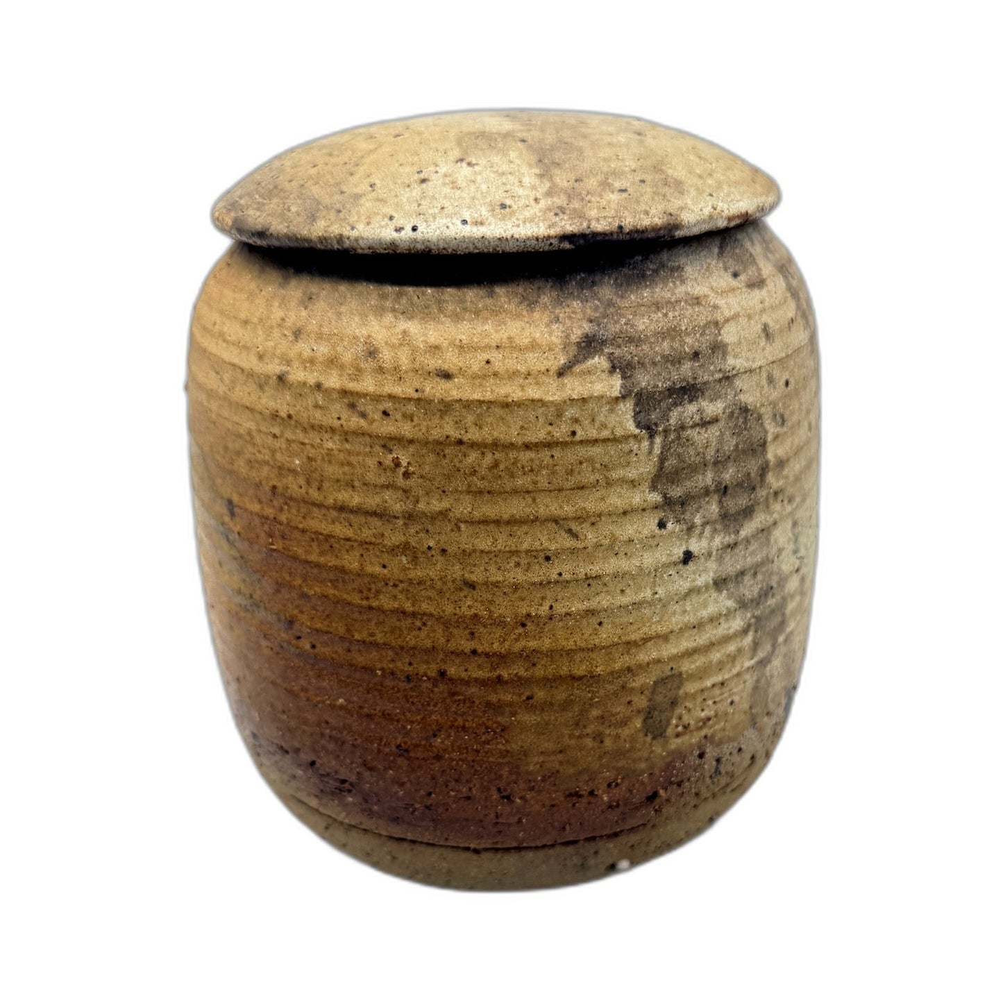 VINTAGE Hand Crafted '68 Artisan Signed Clay Pottery Jar Storage Container
