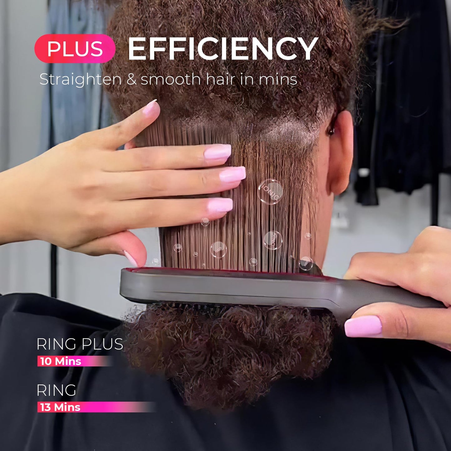 TYMO Ionic Hair Straightener Brush, Dark Grey & Red Straightening Iron Comb DEMO