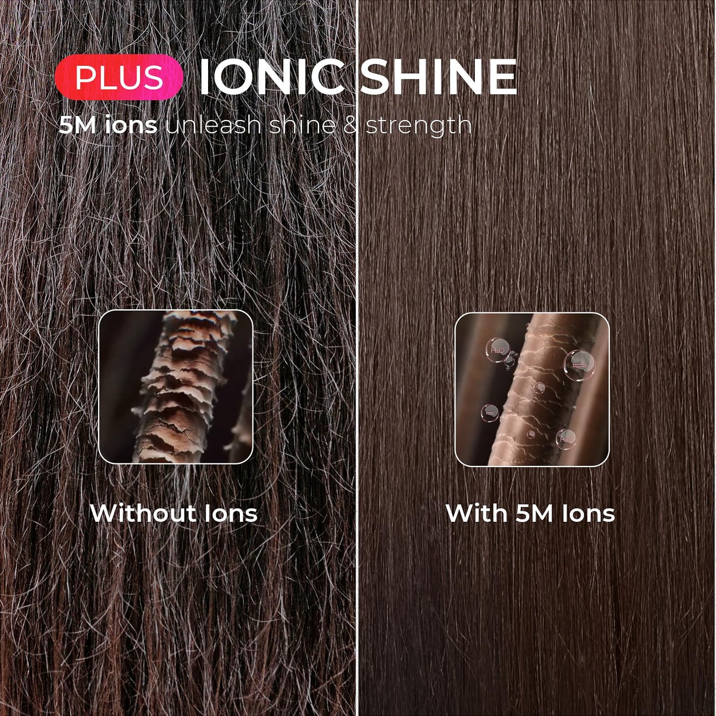 TYMO Ionic Hair Straightener Brush, Dark Grey & Red Straightening Iron Comb DEMO