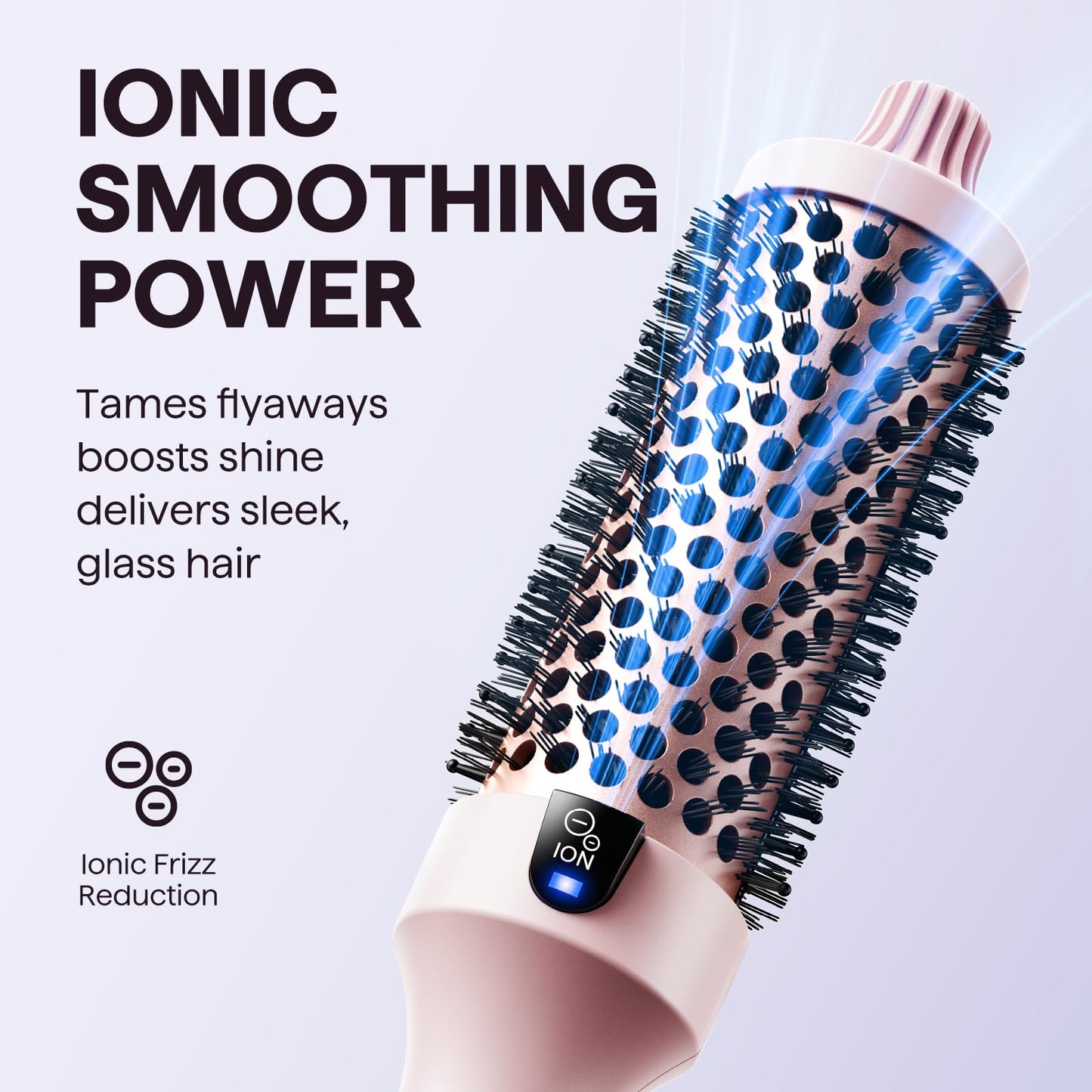 wavytalk Thermal Ionic Round Brush Hot Air Styler for Blow Drying, Pink NEW