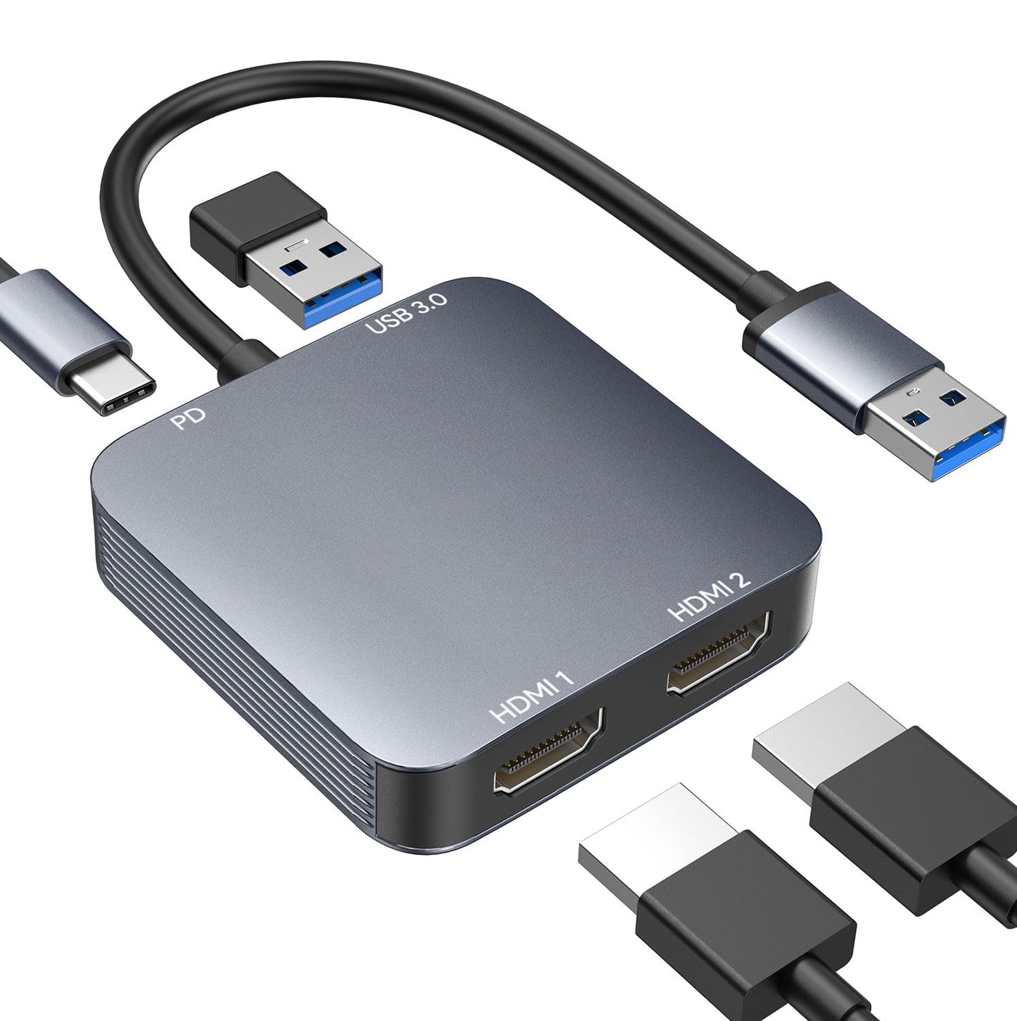 ABLEWE USB Adapters 3.0 to Dual HDMI Adapter with Port - Convert Single DEMO