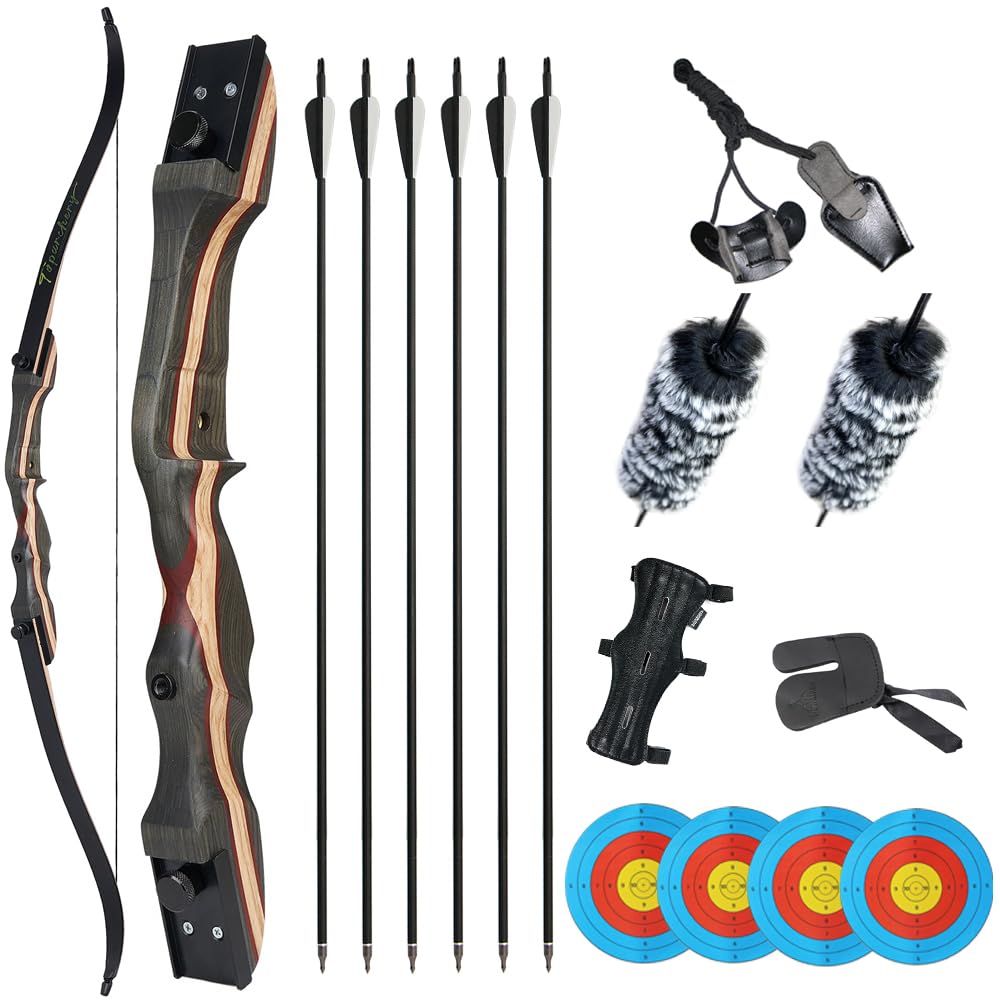TOPARCHERY 62" Takedown Recurve Bow Set for Beginner Archery Enthusiasts DEMO
