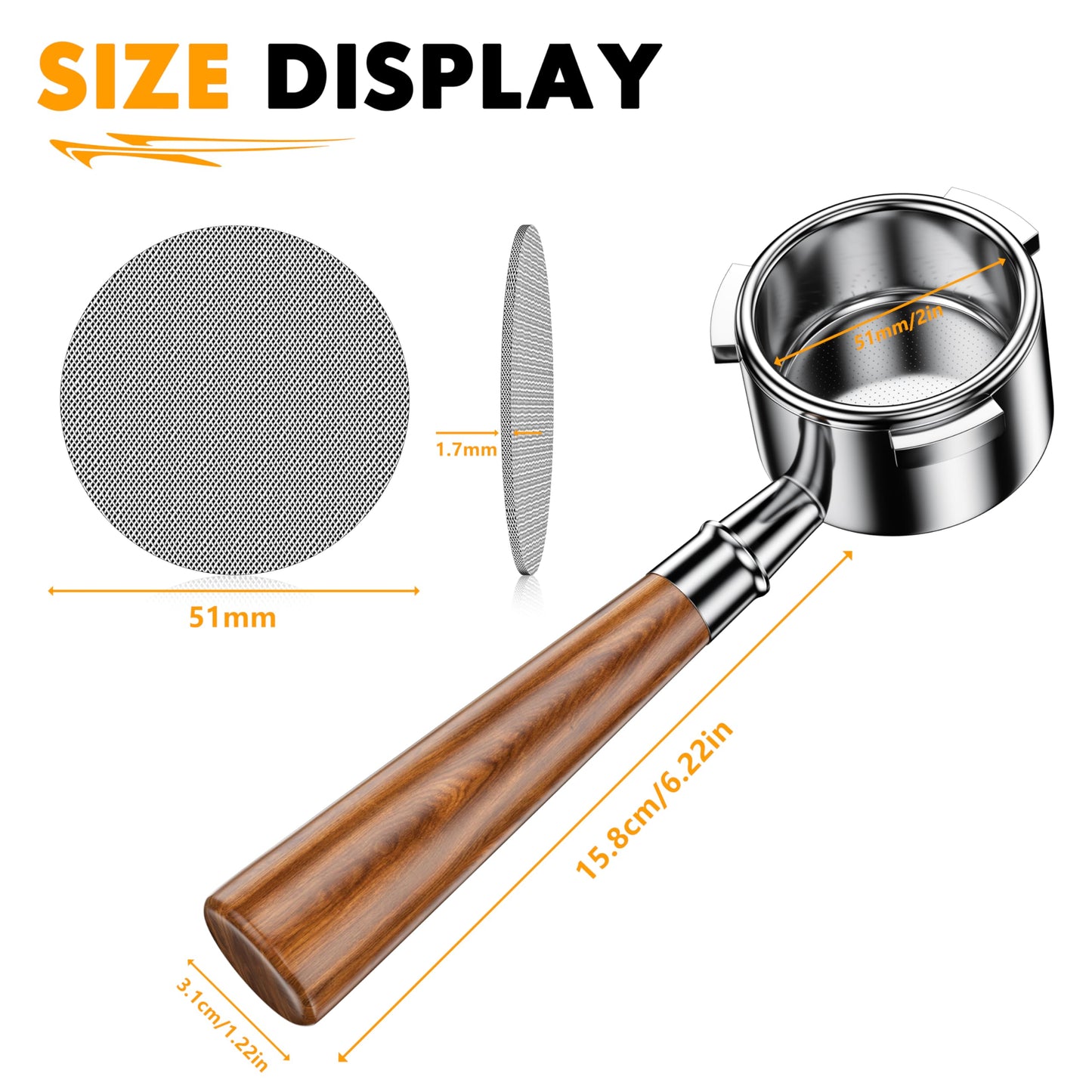Pocaton 51mm Bottomless Naked Portafilter for Delonghi EC680/EC6 Coffee NEW