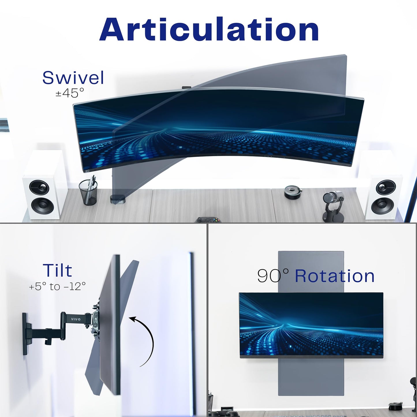 VIVO Full Motion TV Wall Mount Bracket for 13-42 Inch Flat Plasma Screens DEMO