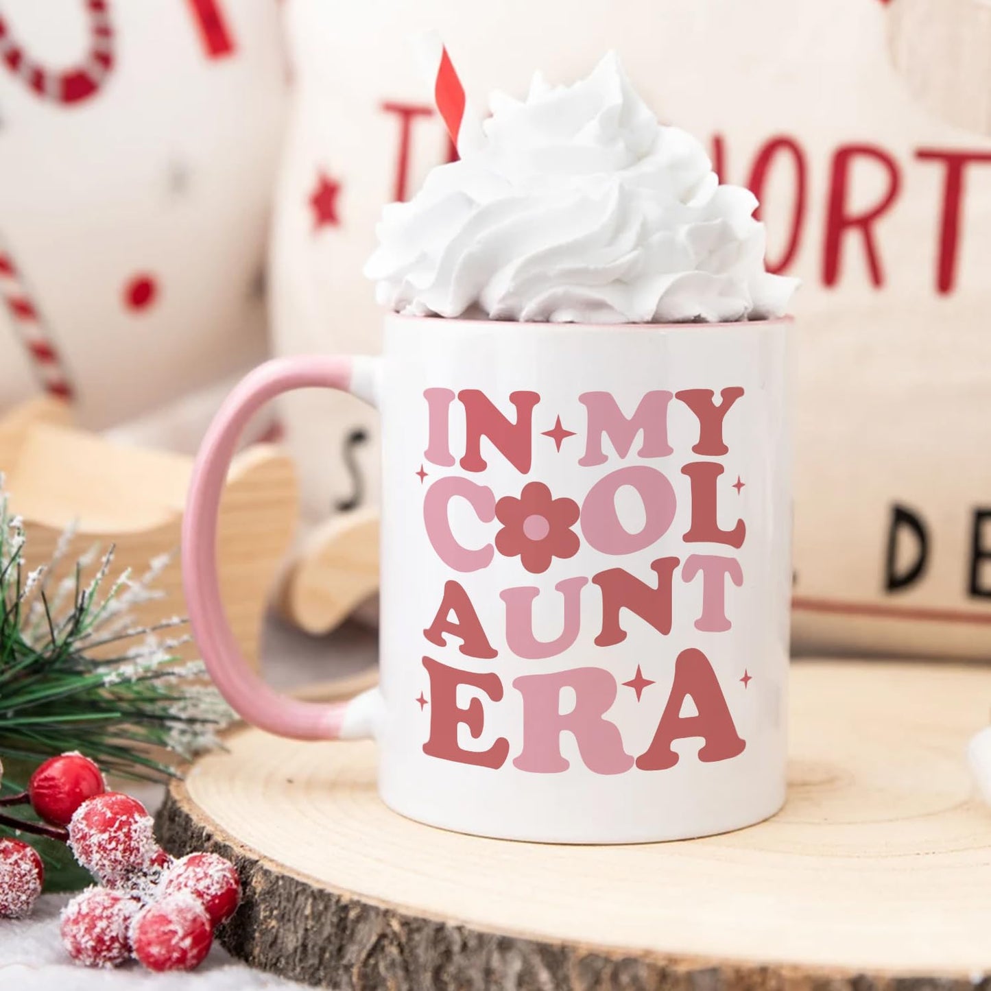 Fatbaby Funny Cool Aunt Era Coffee Mug Gifts Humorous Pink & White Ceramic NEW
