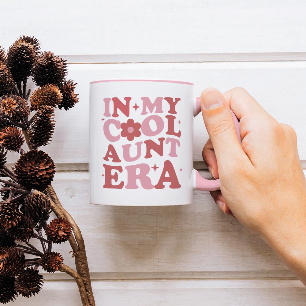 Fatbaby Funny Cool Aunt Era Coffee Mug Gifts Humorous Pink & White Ceramic NEW