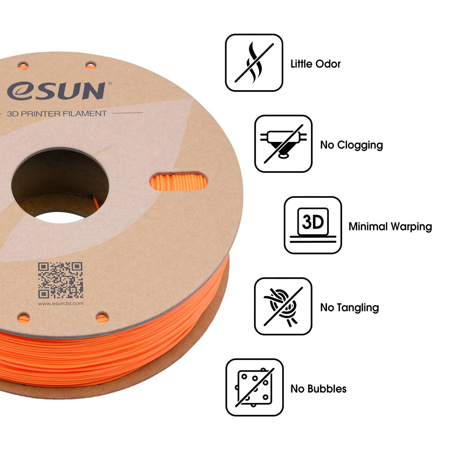 eSUN 3D Printing ABS Filament Spool, 1.75mm, 1KG, Orange for 3d Printers NEW