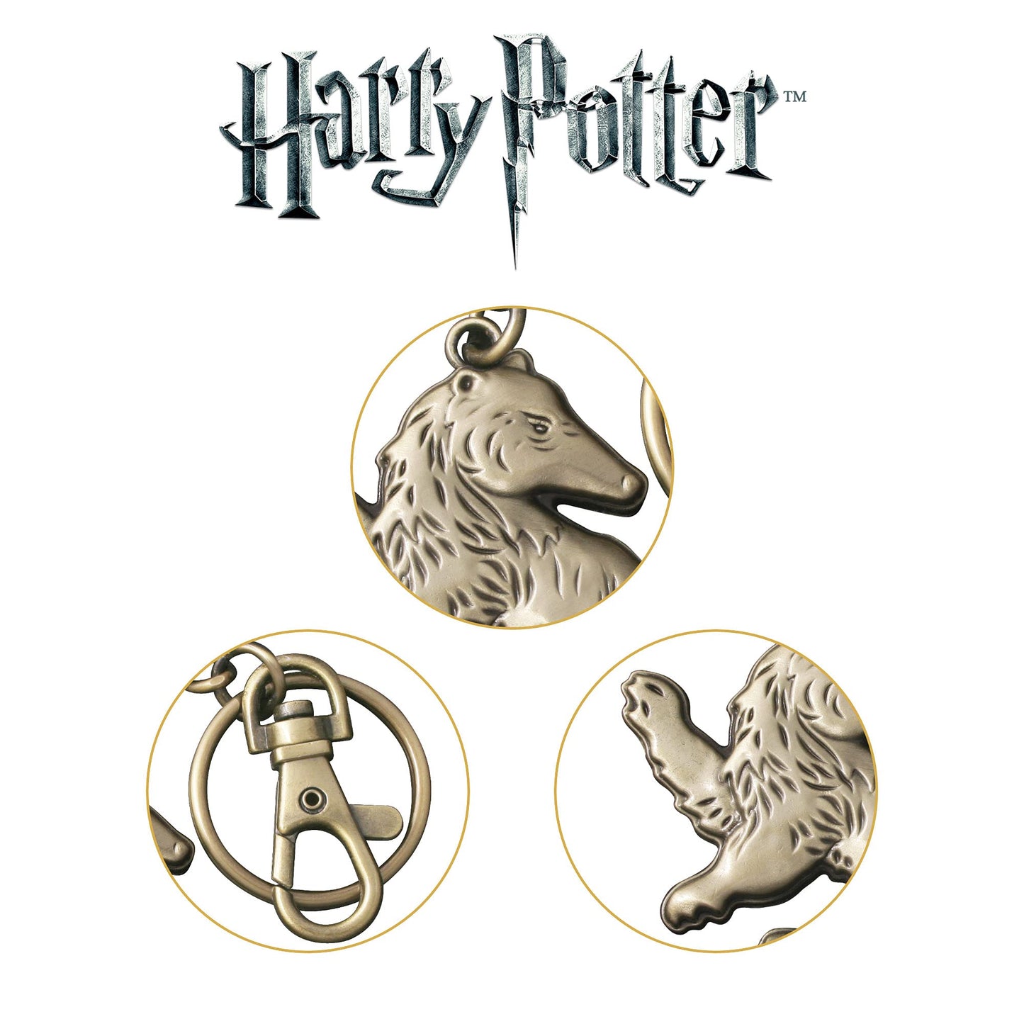 The Noble Collection Harry Potter Hufflepuff Keychain Metal Keyring Ages 11+ NEW