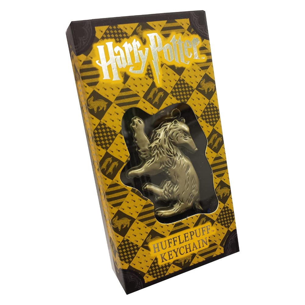 The Noble Collection Harry Potter Hufflepuff Keychain Metal Keyring Ages 11+ NEW