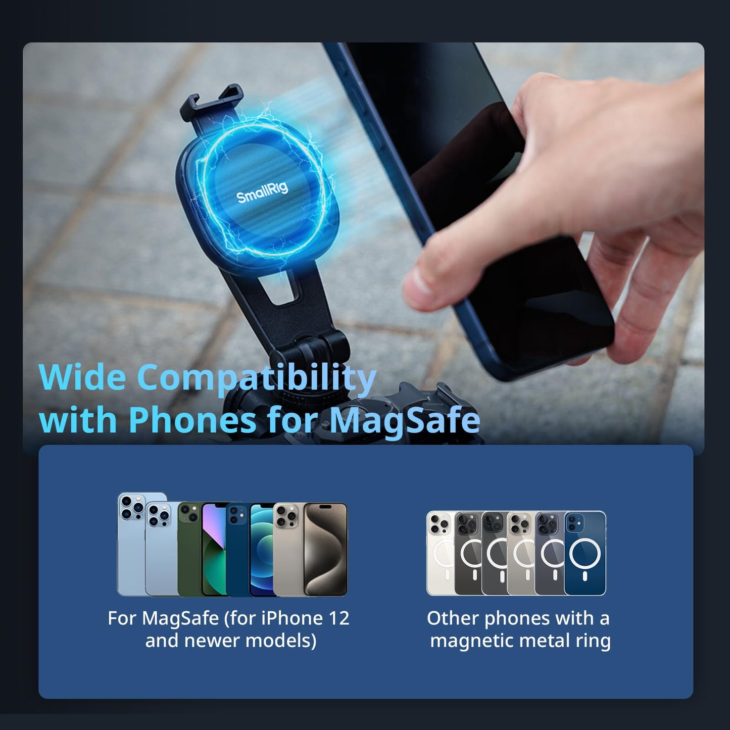SMALLRIG Magnetic Camera Mounts Attachable Phone Clamp with Cold Shoe Mount NEW