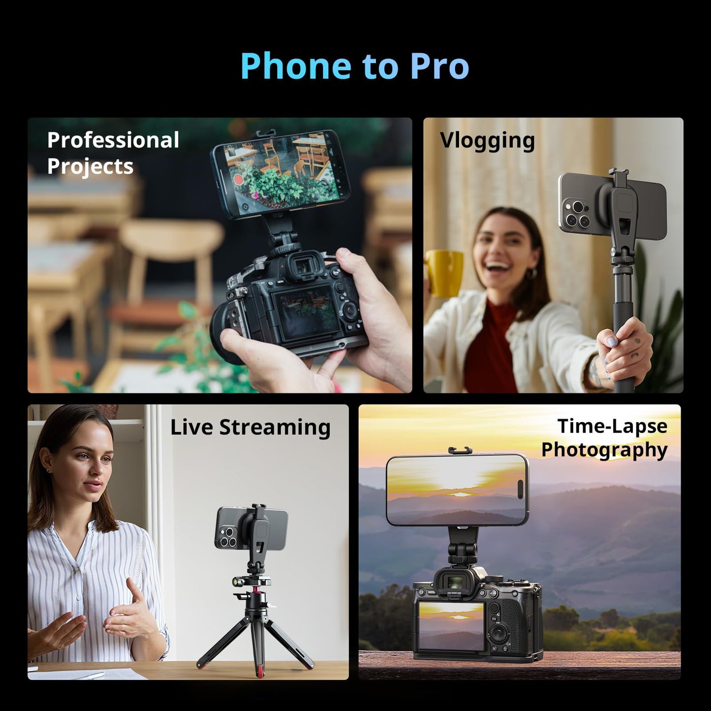 SMALLRIG Magnetic Camera Mounts Attachable Phone Clamp with Cold Shoe Mount NEW