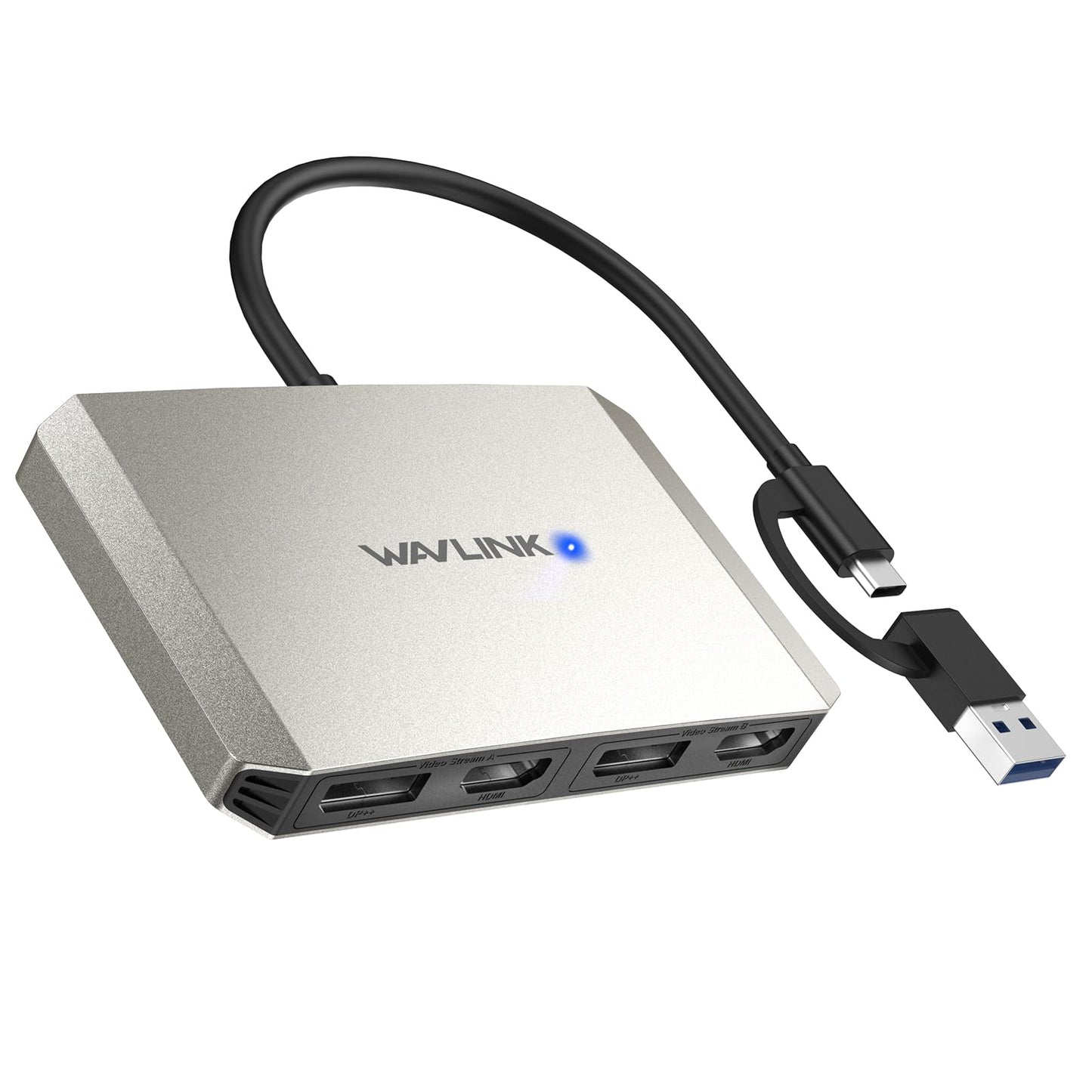 WAVLINK USB USB Hubs 3.0 or USB-C to DisplayPort HDMI Adapter Dual BLACK NEW