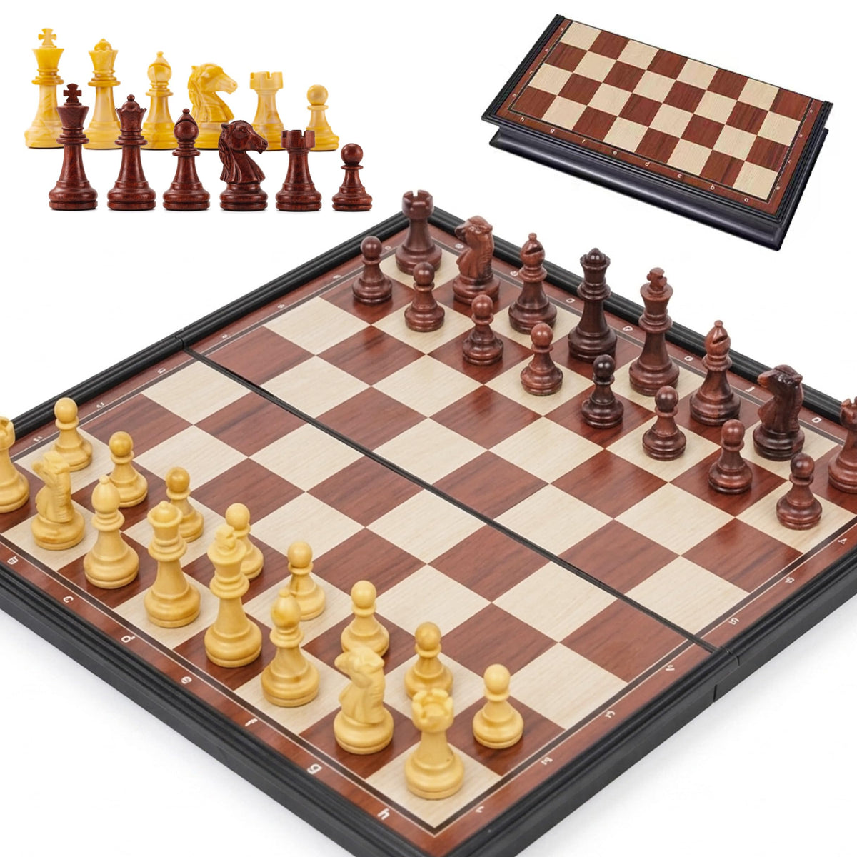 Top One Tech Foldable Magnetic Chess Set 24cm x Chessboard with 32 Pieces NEW
