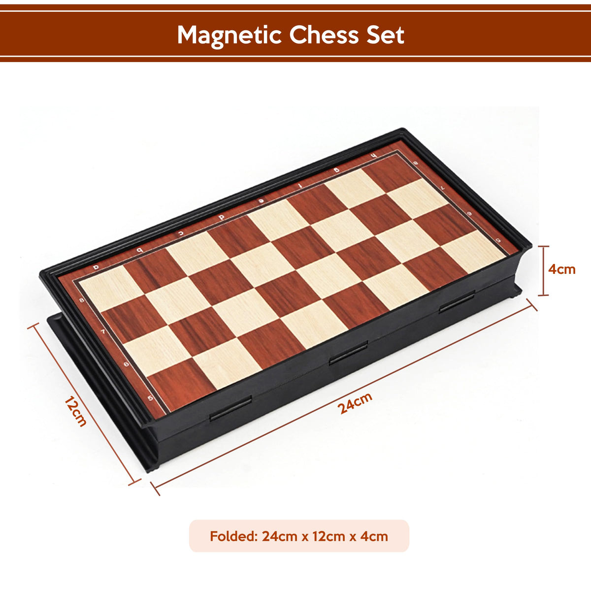 Top One Tech Foldable Magnetic Chess Set 24cm x Chessboard with 32 Pieces NEW