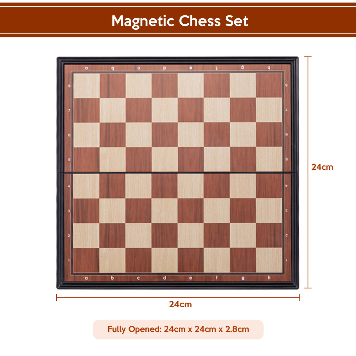 Top One Tech Foldable Magnetic Chess Set 24cm x Chessboard with 32 Pieces NEW