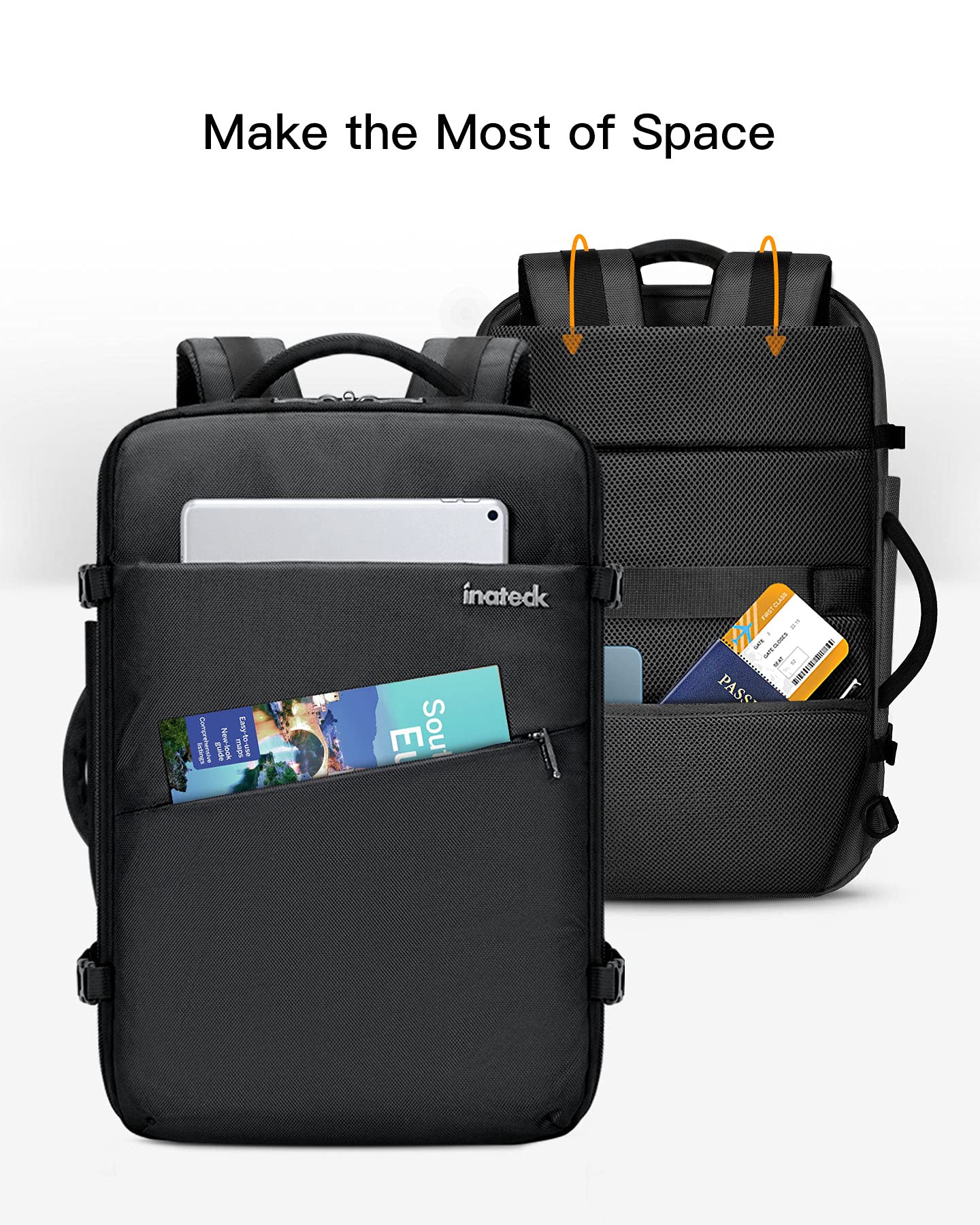 Inateck 35L Backpacks Super Large Black Backpack for 15.6-17 Inch Laptops DEMO