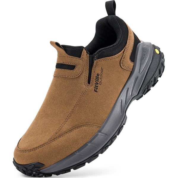 FitVille Slip-Resistant Khaki Tan Outdoor Trekking Sneakers Mens WIDE US 10 NEW