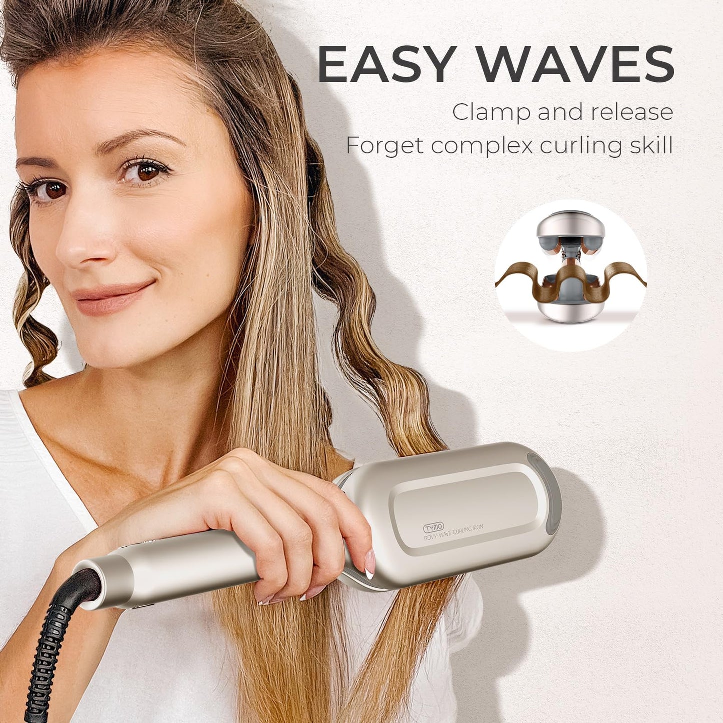 TYMO Rovy 32mm Wavers Ceramic Tourmaline Hair Waver for Beachy Waves DEMO