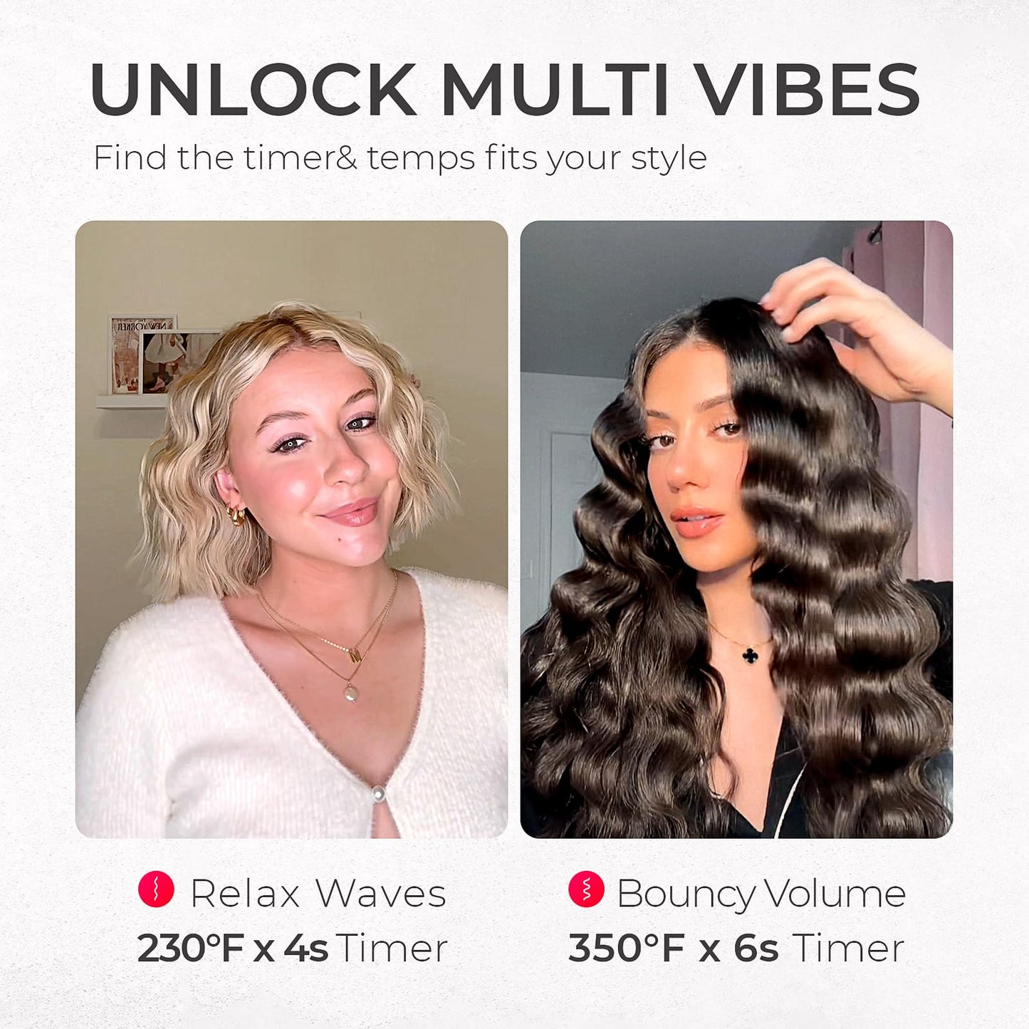 TYMO Rovy 32mm Wavers Ceramic Tourmaline Hair Waver for Beachy Waves DEMO