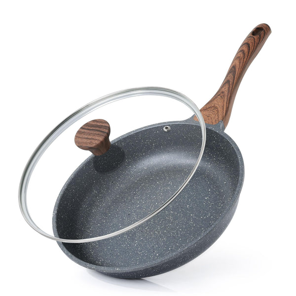 SENSARTE Nonstick Granite Frying Pan Skillet with Lid, Durable Cookware Set DEMO