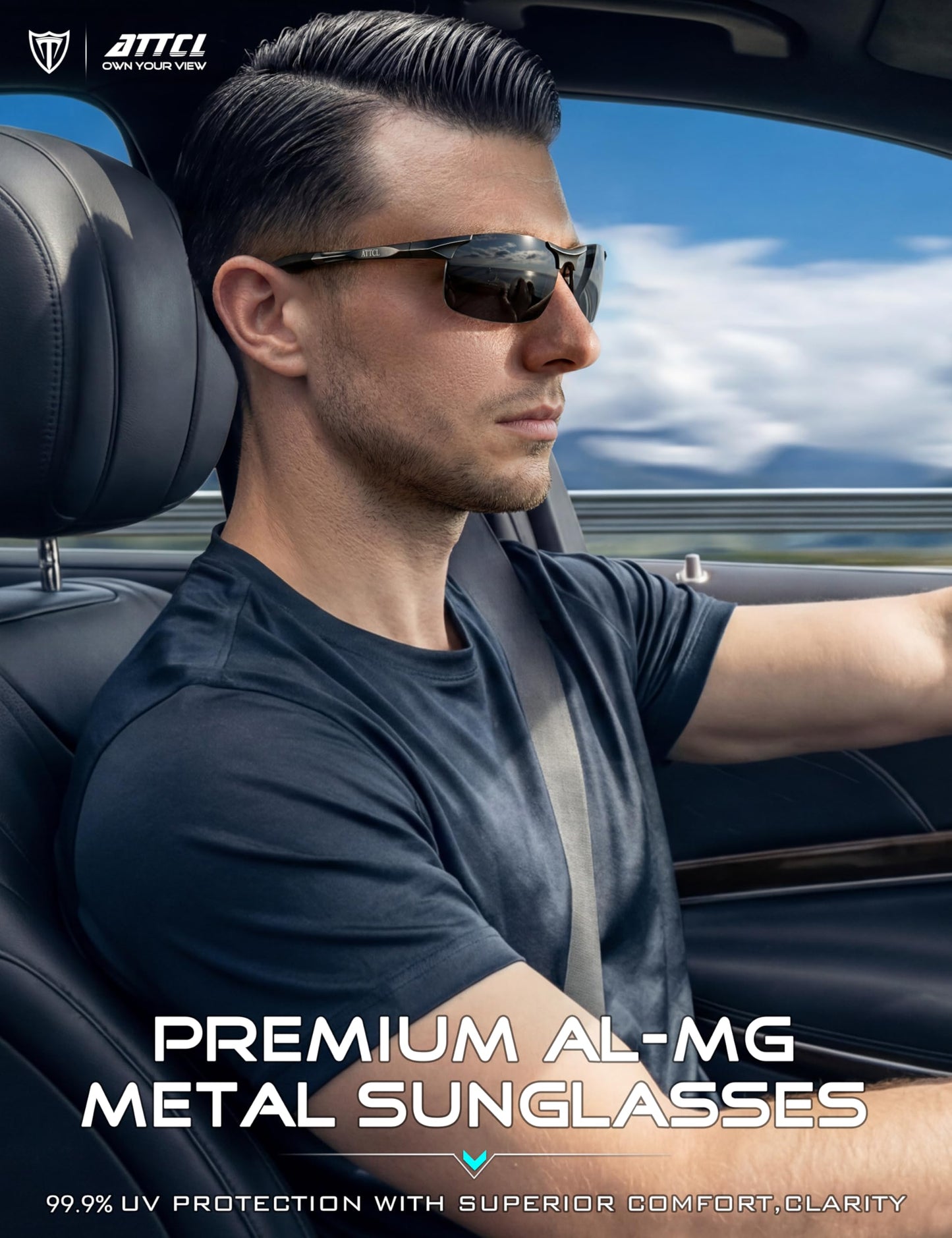 ATTCL Polarised Sports Sunglasses for Men & Women - UV400 Protection Metal DEMO
