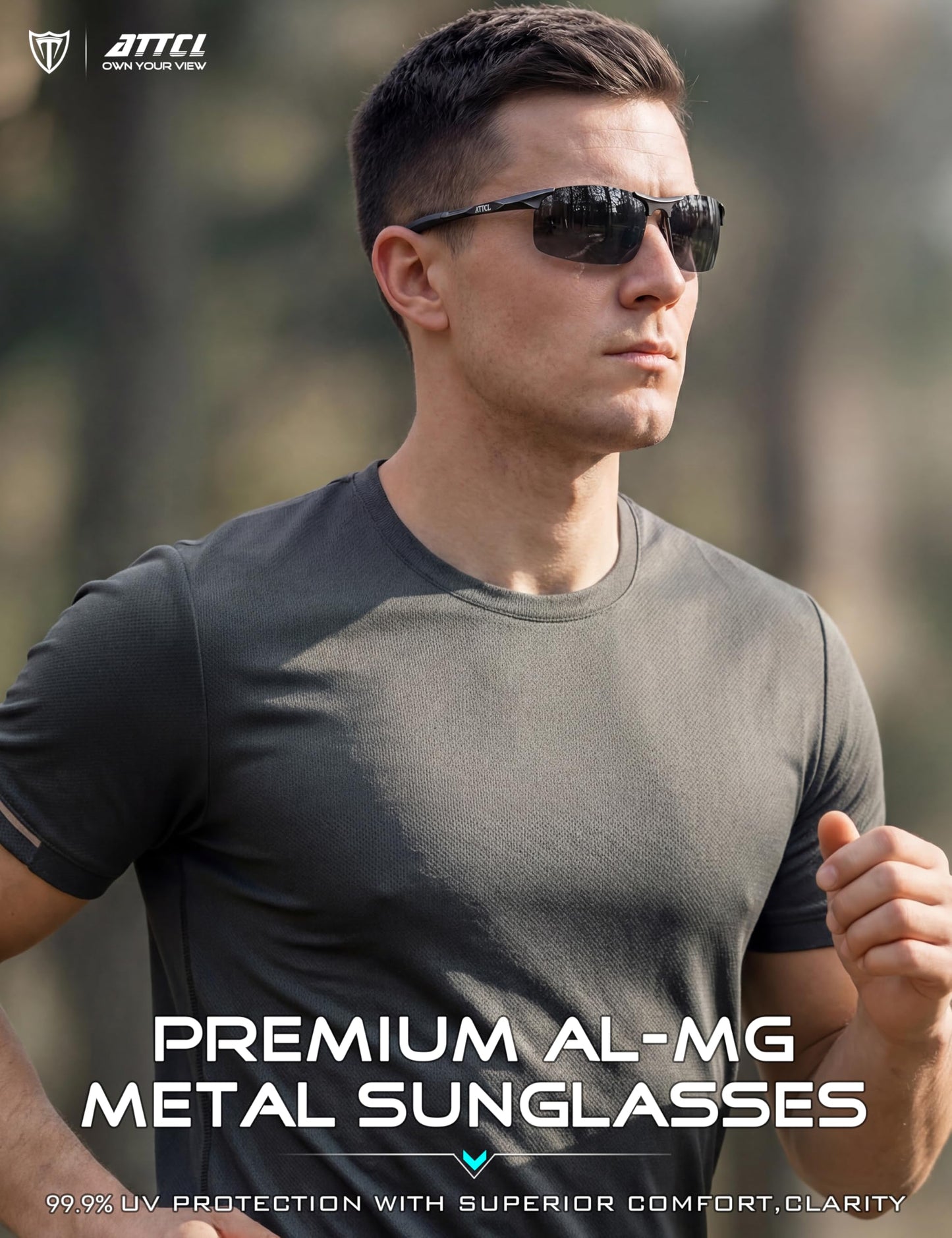 ATTCL Polarised Sports Sunglasses for Men & Women - UV400 Protection Metal DEMO