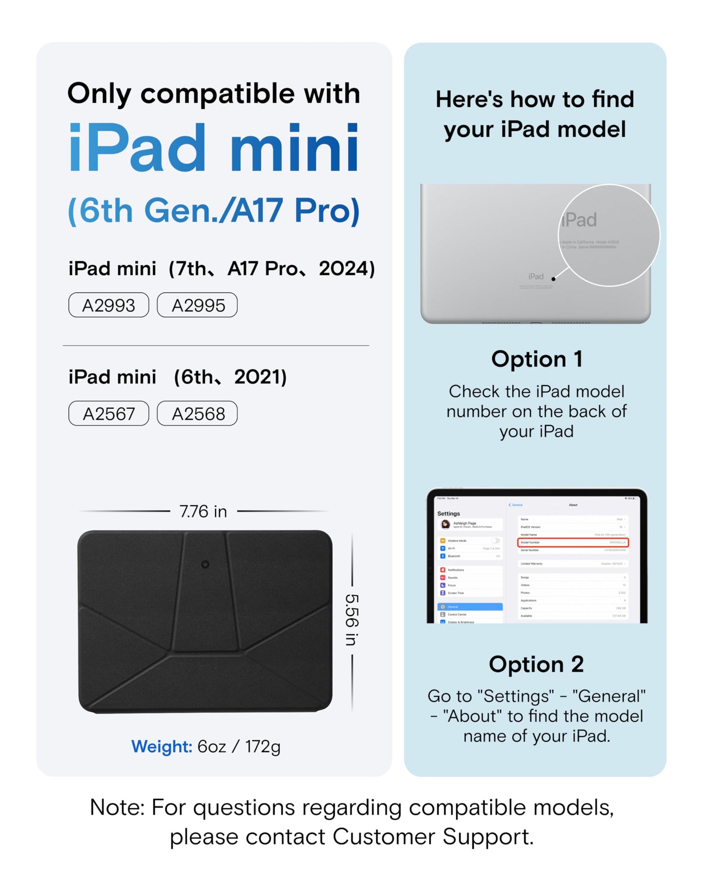 MOFT Dynamic Cases Folio Case for iPad mini 7th & 6th Gen, Jet Black DEMO