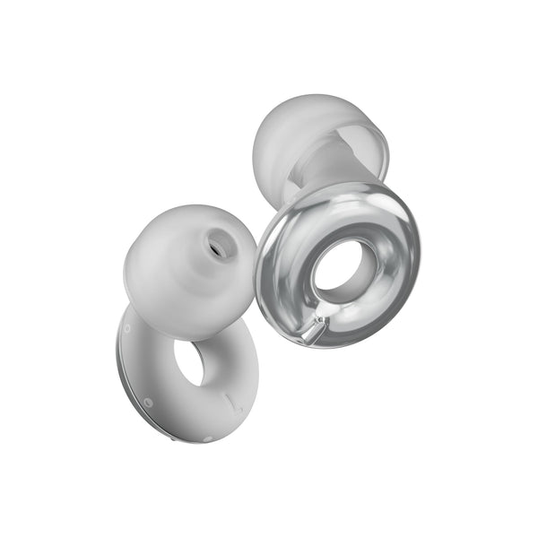Loop Adjustable Noise Cancelling Silver Ear Plugs, 1 Pair Pack, DEMO