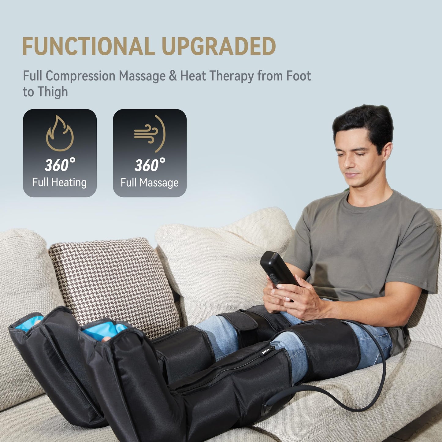FIT KING Electric Leg Massager with Full Foot Compression and Heat Therapy NEW