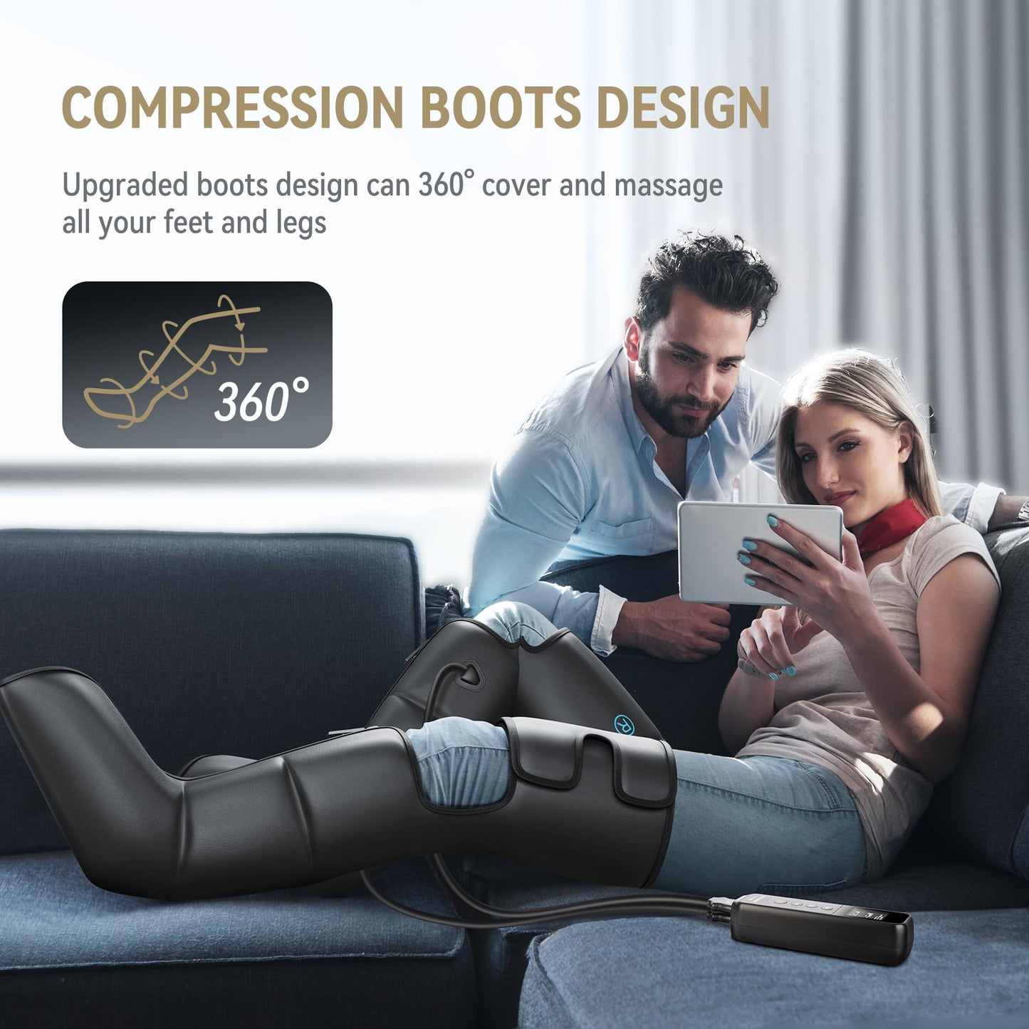 FIT KING Electric Leg Massager with Full Foot Compression and Heat Therapy NEW
