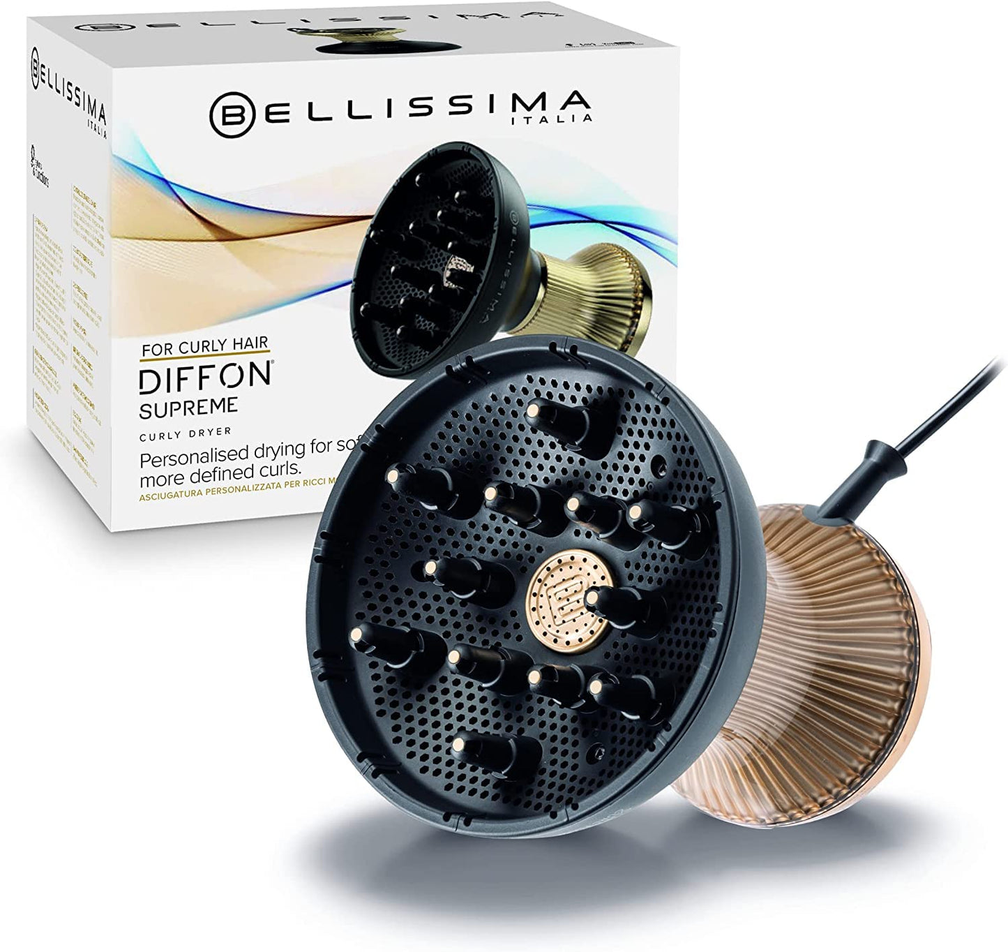 Bellissima Ionic Diffusers Hair Diffuser and Curly Dryer in Black Gold for NEW