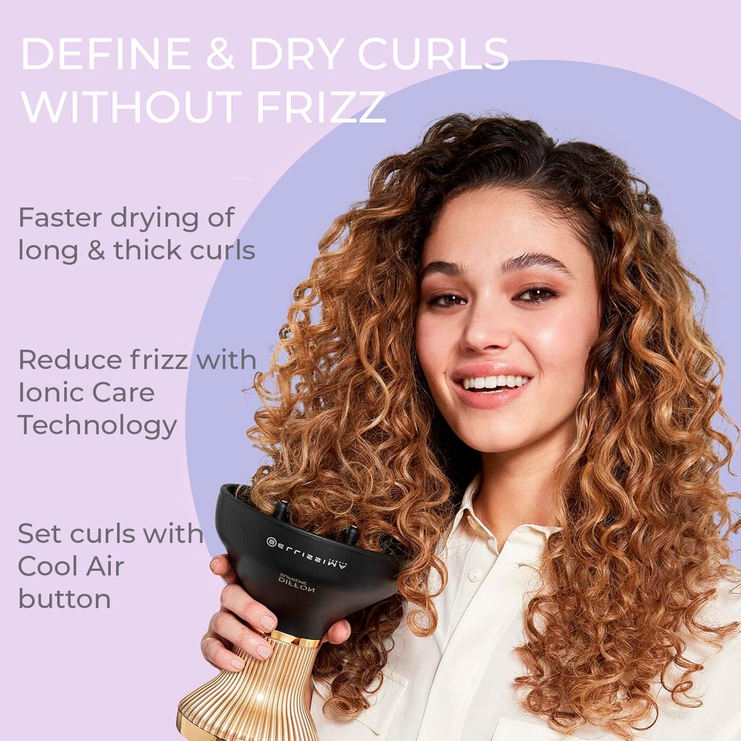 Bellissima Ionic Diffusers Hair Diffuser and Curly Dryer in Black Gold for NEW