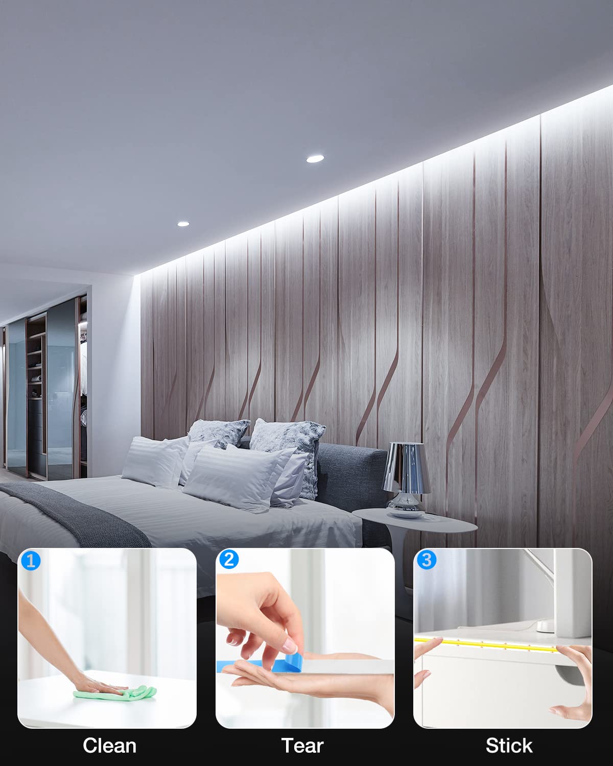 ALITOVE COB LED Strips LED Strip Lights 10ft Cold White Bright Under DEMO