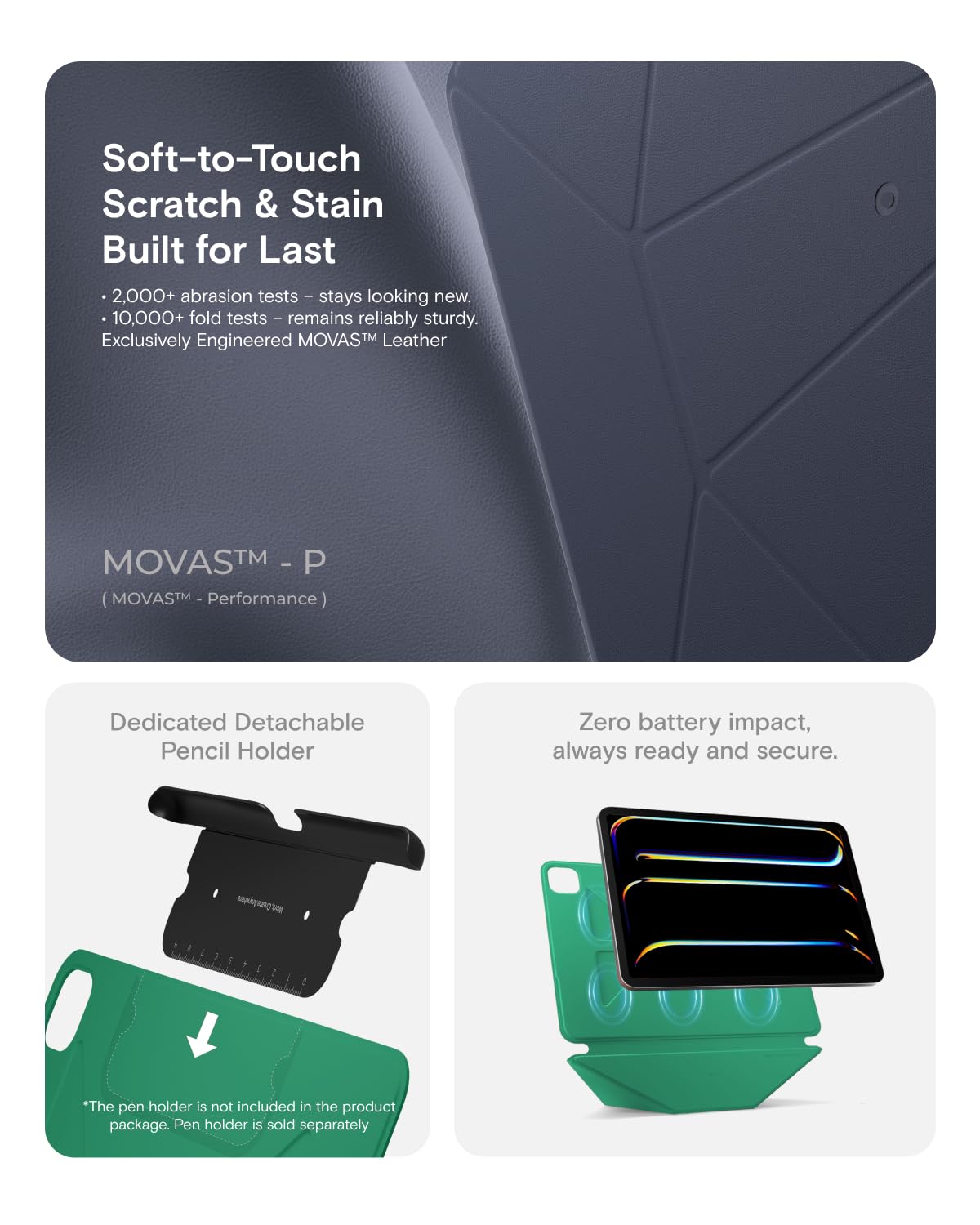 MOFT Slim Cases Magnetic Folio Case for iPad Pro 13-inch Navy Blue x Oz NEW