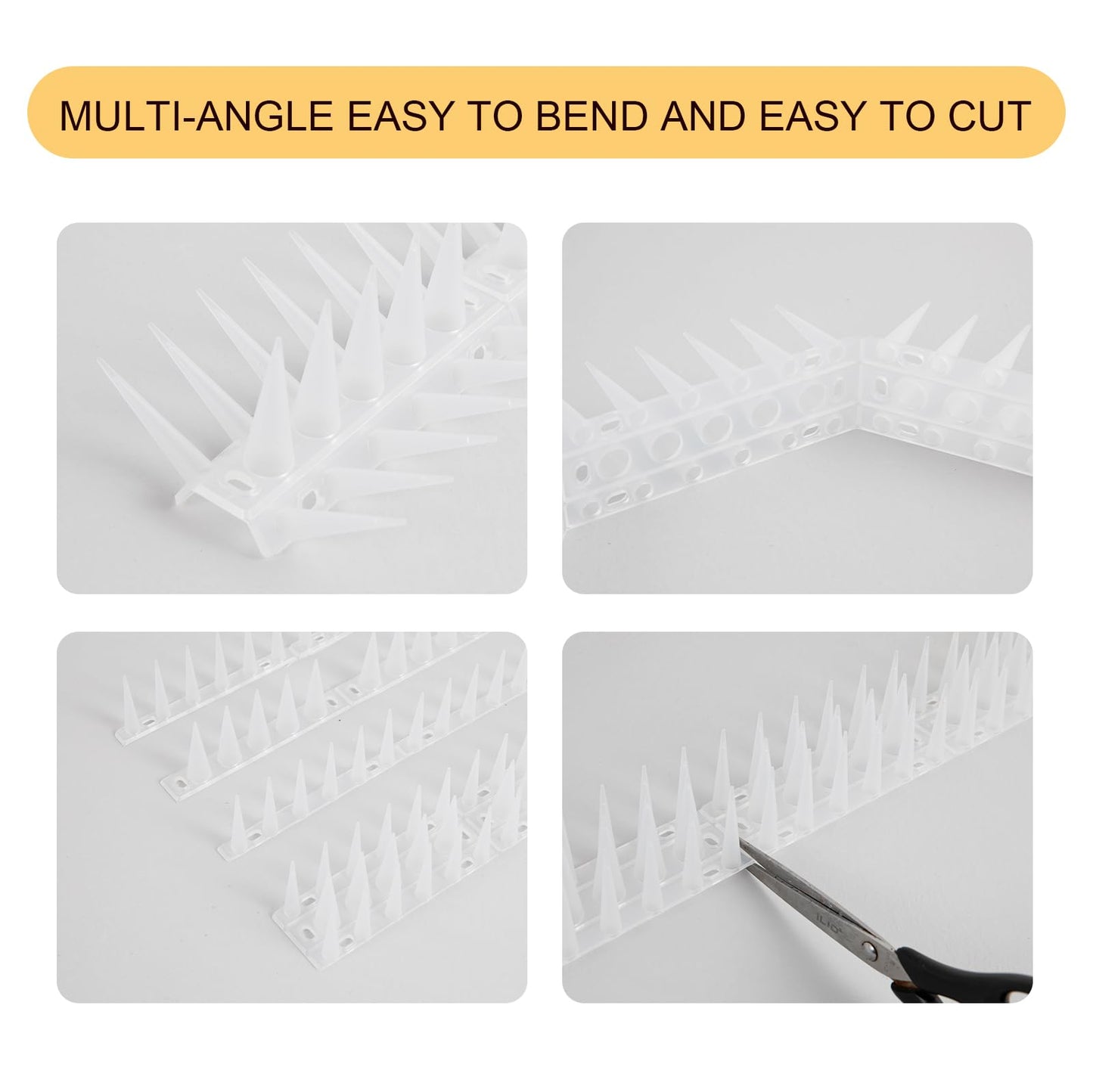 OFFO Frosted White Outdoor Bird Deterrent Spikes for Pigeons Woodpeckers NEW