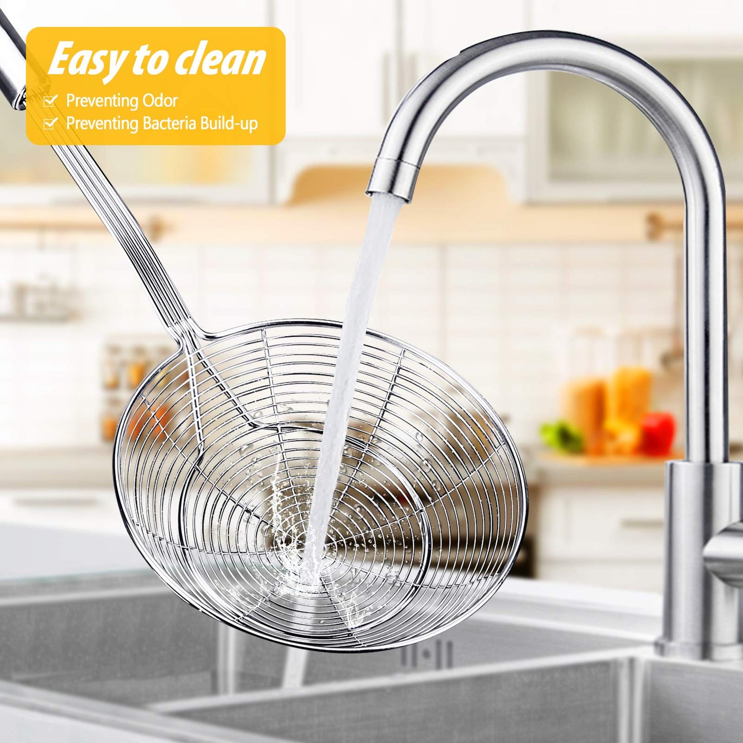 BUNDLEPRO Stainless Ladles Steel Mesh Ladle Set Silver Strainers Food NEW