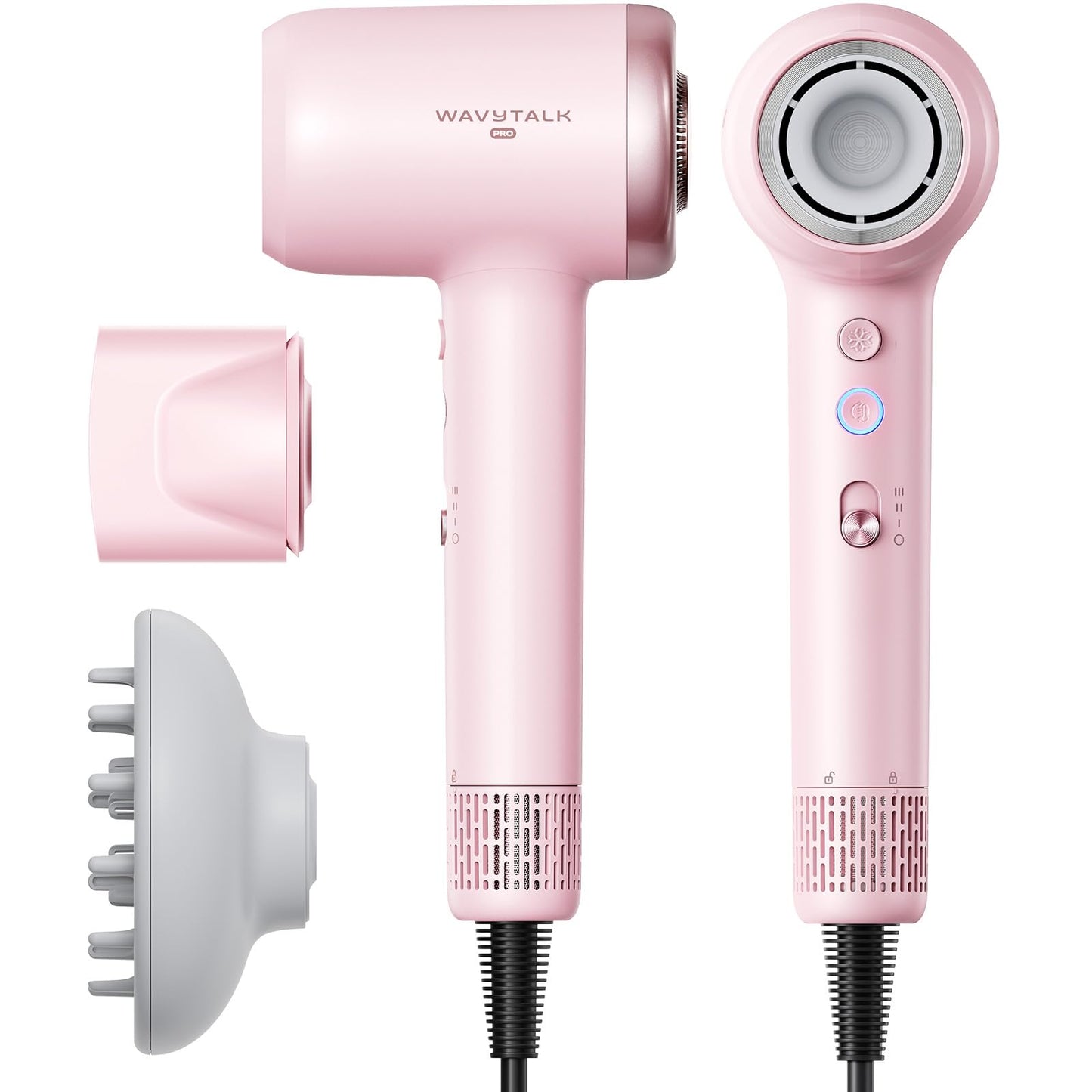 wavytalk Turblow Pro Fast Drying Hair Dryer with Diffuser High Speed Pink NEW