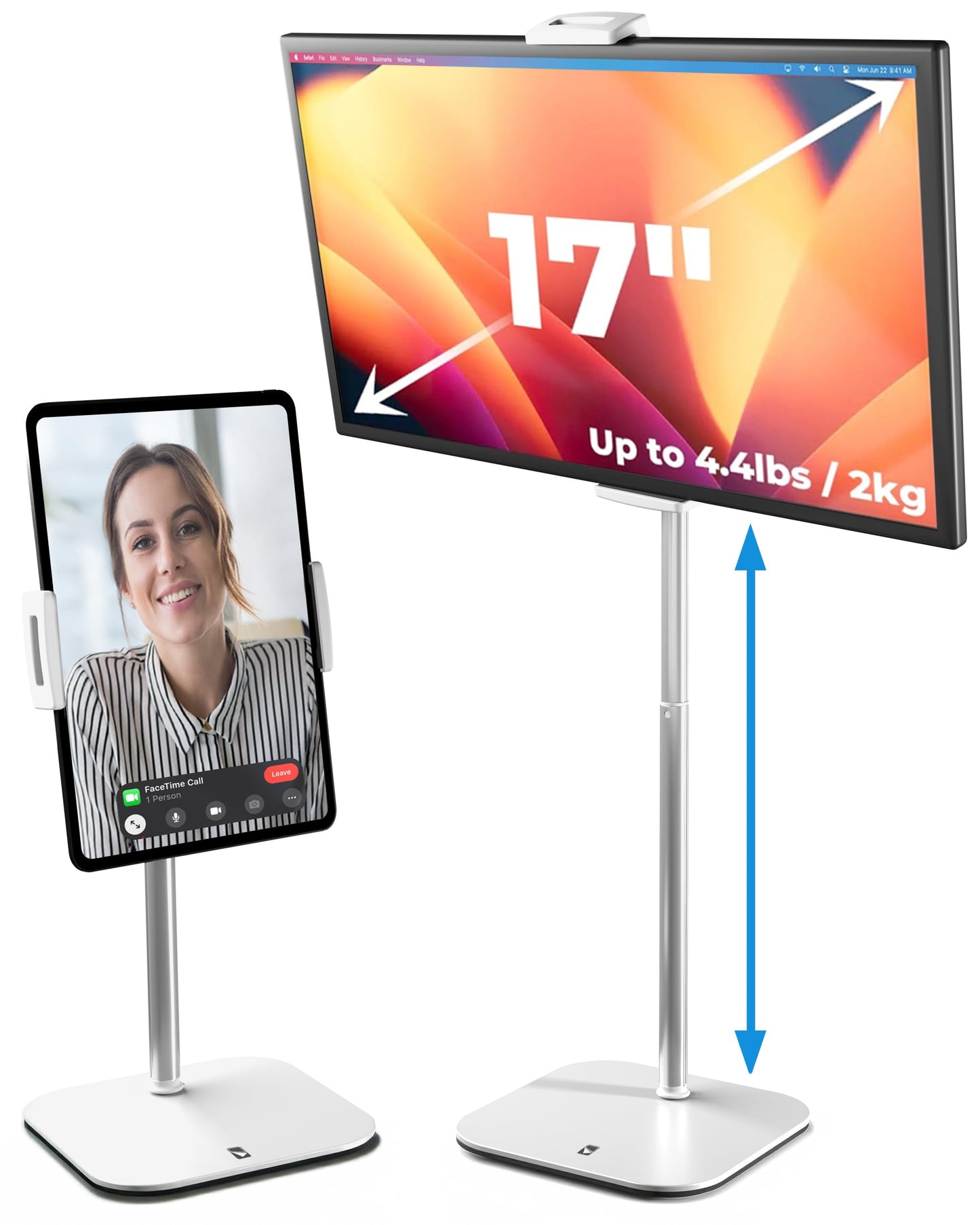 Cooper Tall Stands White Portable Monitor Stand for Desk up to 17 Inches - DEMO