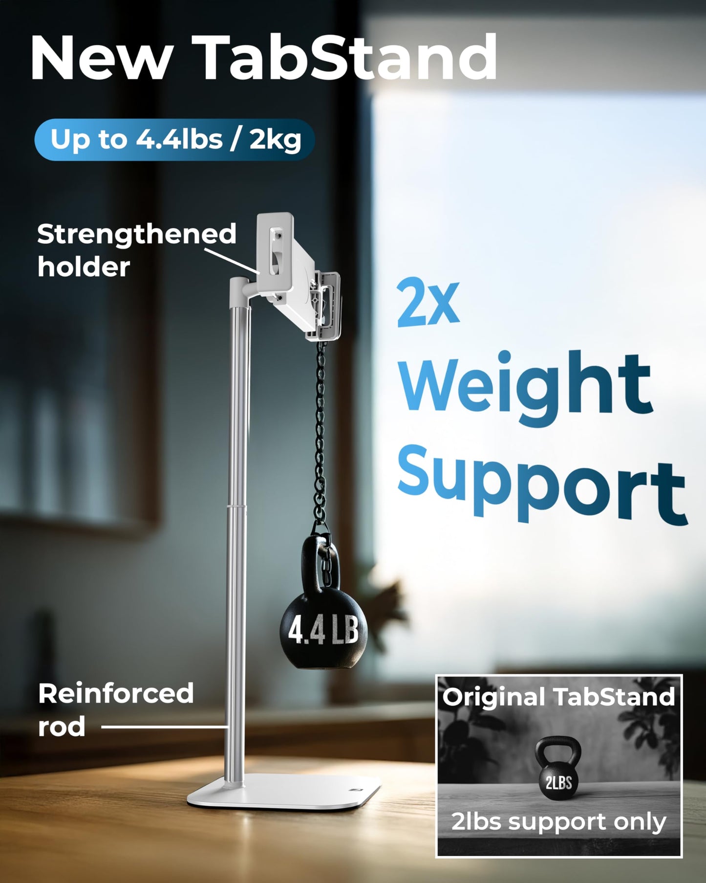 Cooper Tall Stands White Portable Monitor Stand for Desk up to 17 Inches - DEMO