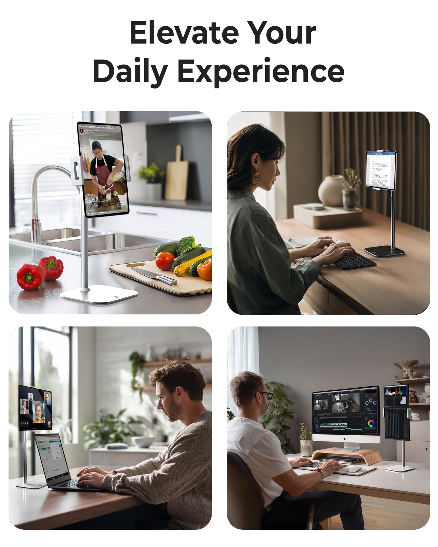 Cooper Tall Stands White Portable Monitor Stand for Desk up to 17 Inches - DEMO