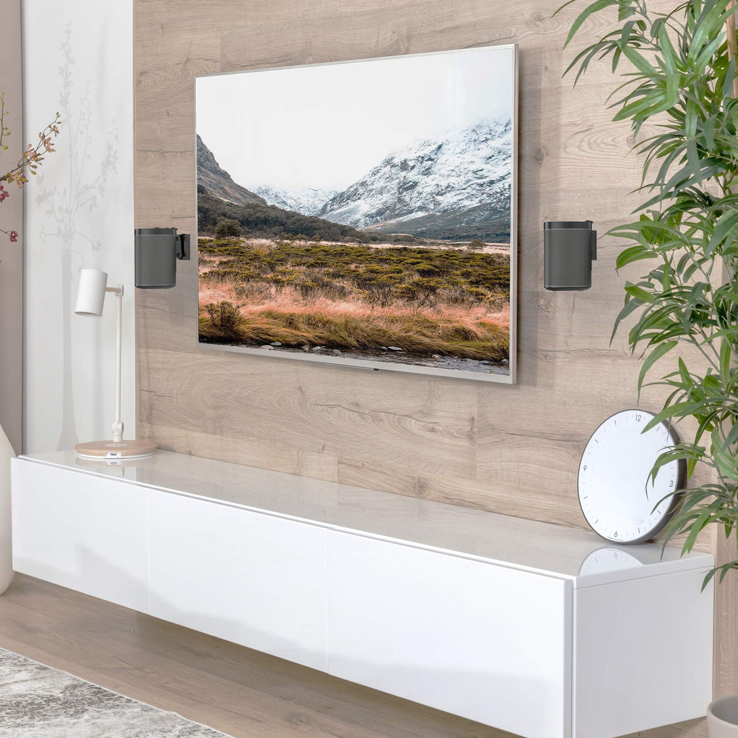 VIVO Black Mounts Dual Wall Mount Brackets for Sonos One SL and Play:1 DEMO