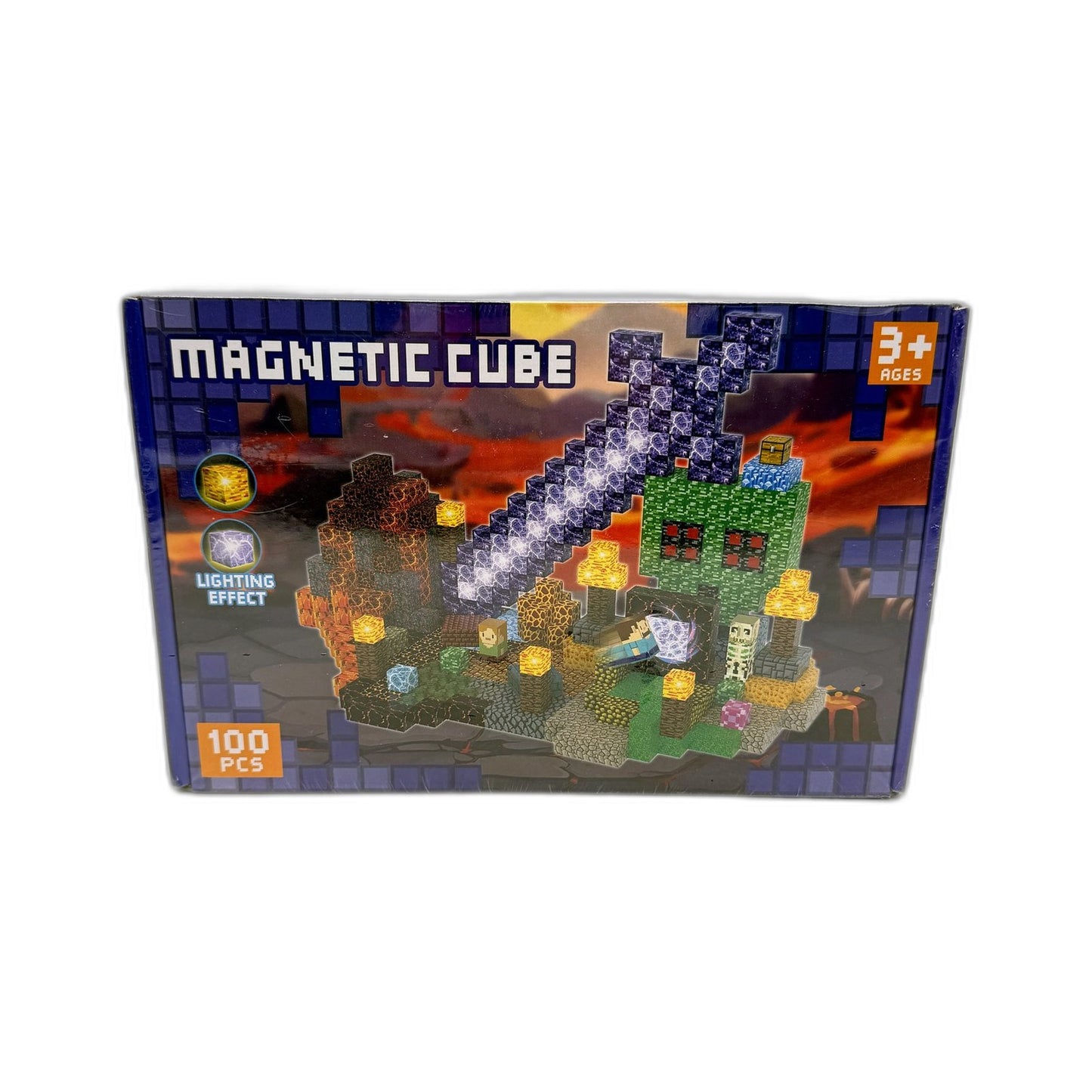 Magnetic Cube Building Toy 100 Pieces Multi Color Creative Construction Set NEW