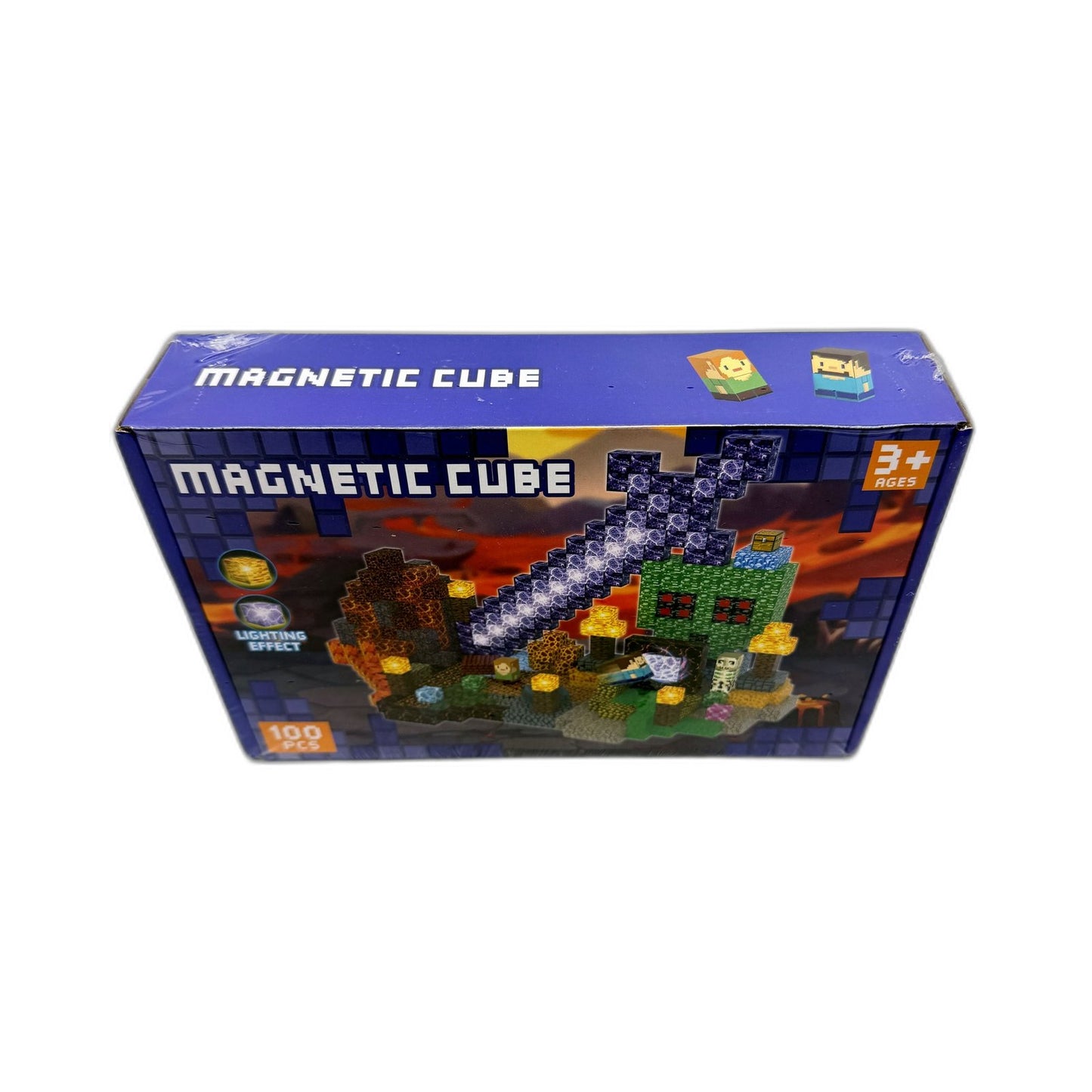 Magnetic Cube Building Toy 100 Pieces Multi Color Creative Construction Set NEW