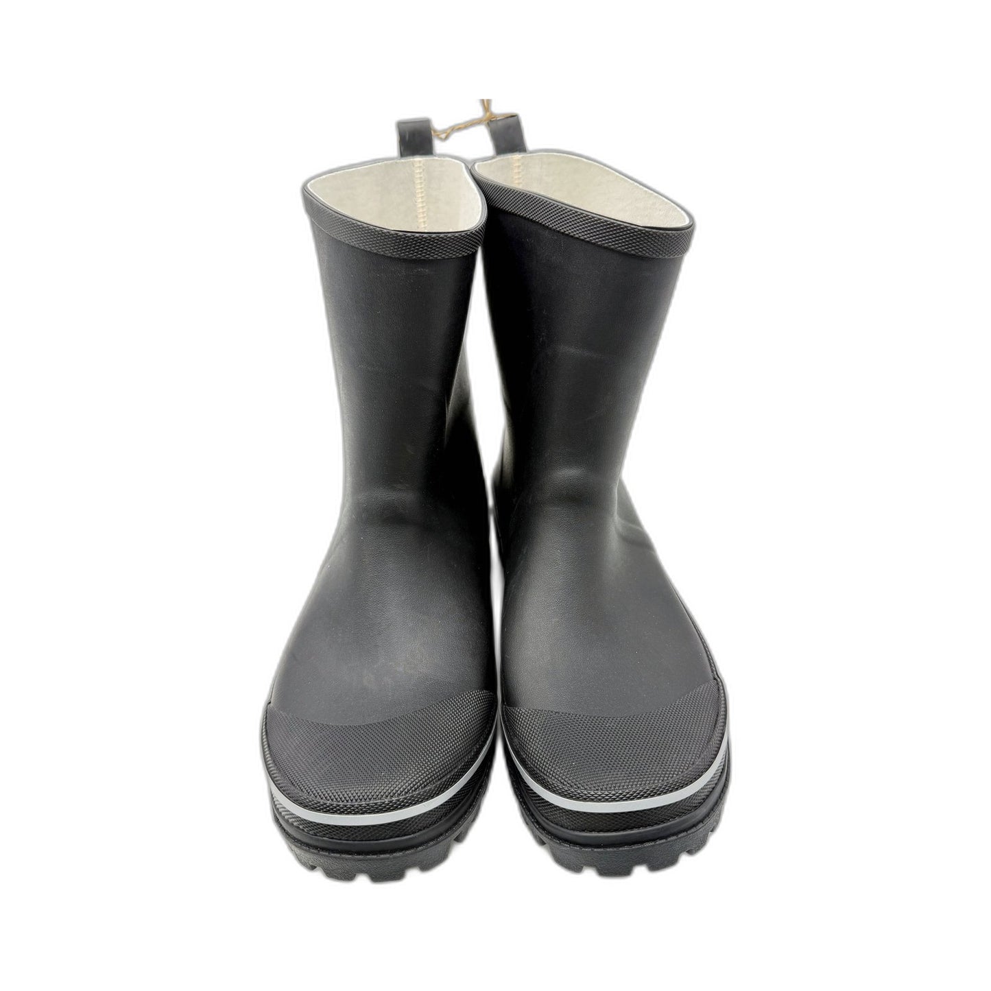 Mens Waterproof Rain Boots Lugged Sole Rubber Black Gum Boots Size AU 11 NEW