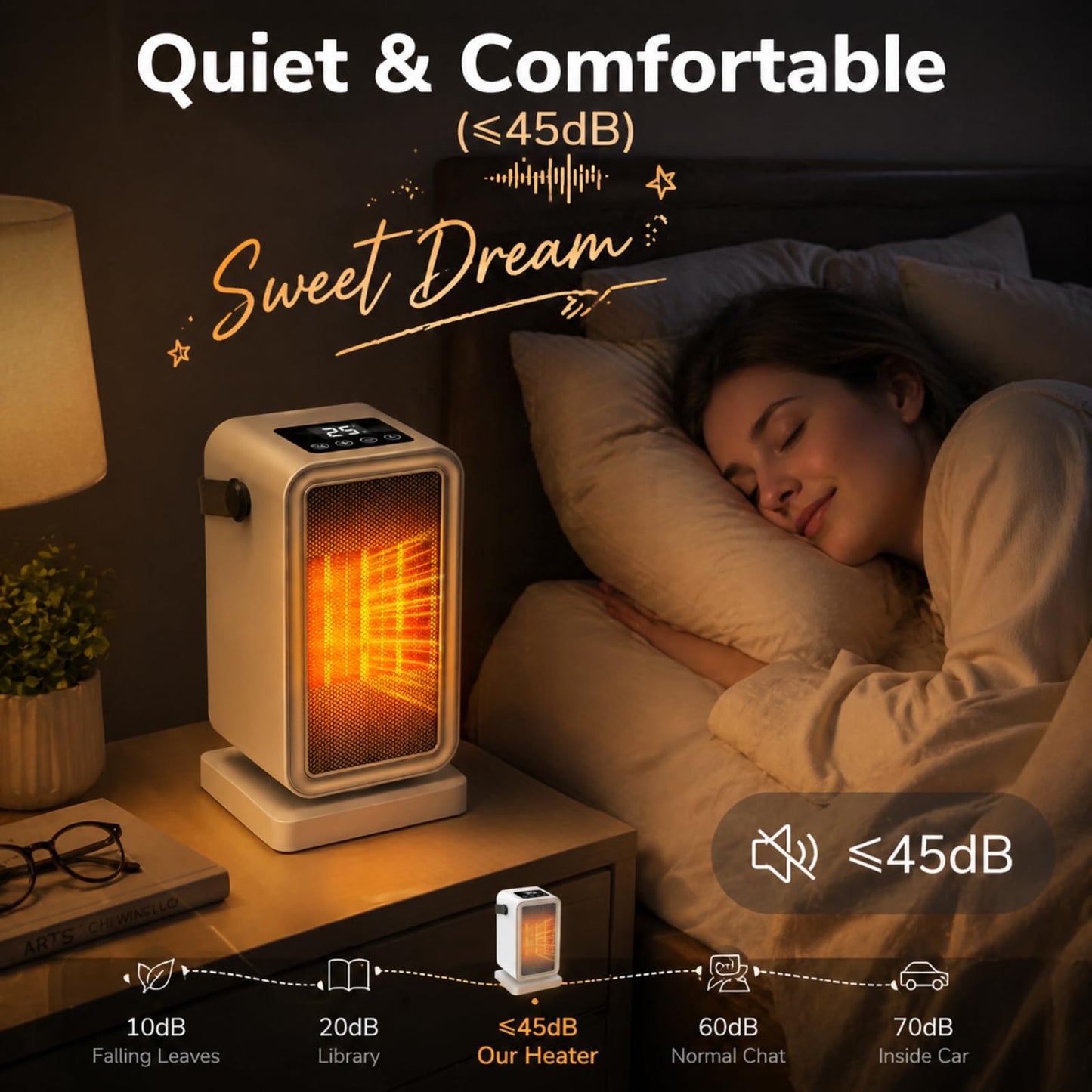 BingZair 1200W Heating PTC Ceramic Portable Electric Space Heater DEMO