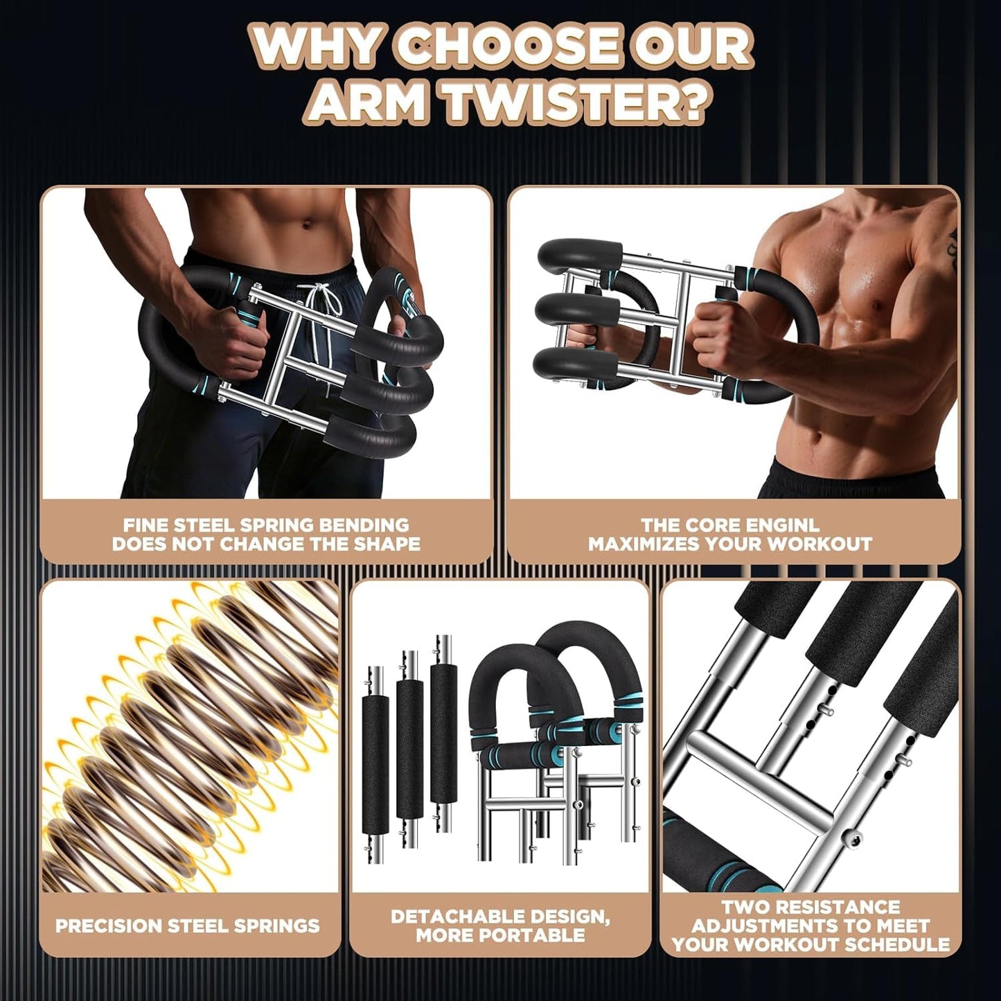 Aeokyzds Adjustable Wrist & Forearm Strengthener 9-Level Black DEMO
